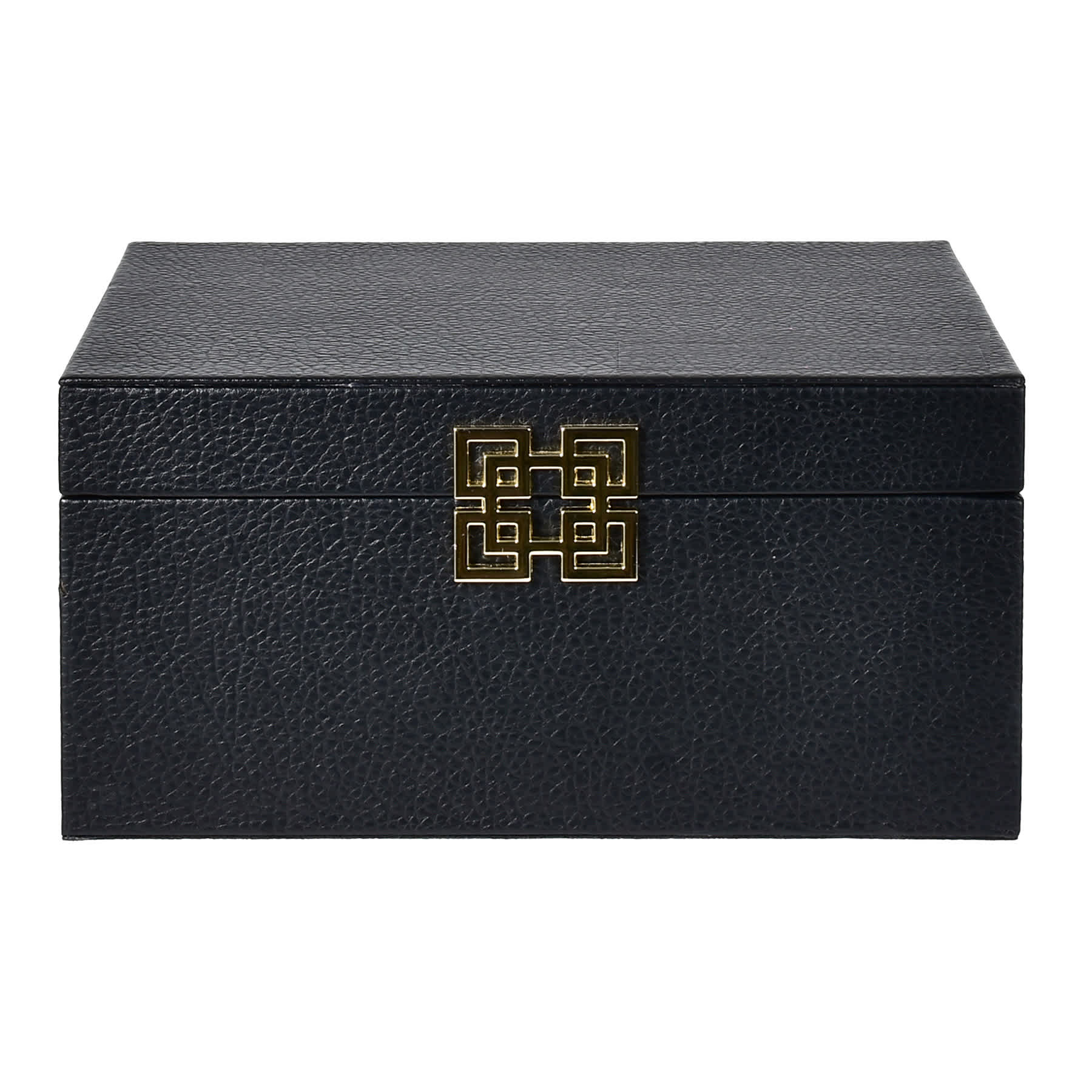 Black Leather Decorative Box, Large