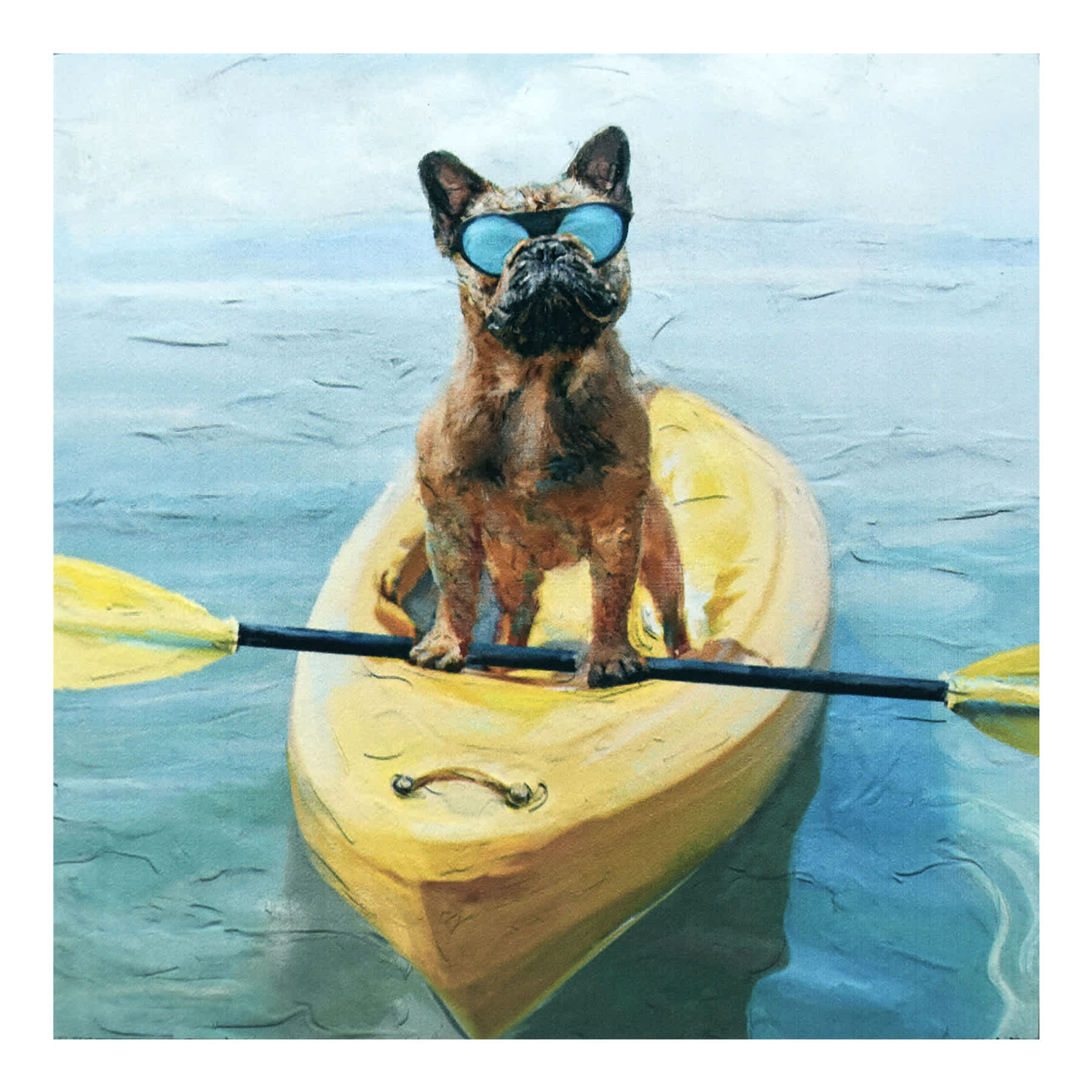 Kayaking Dog Art, 8"