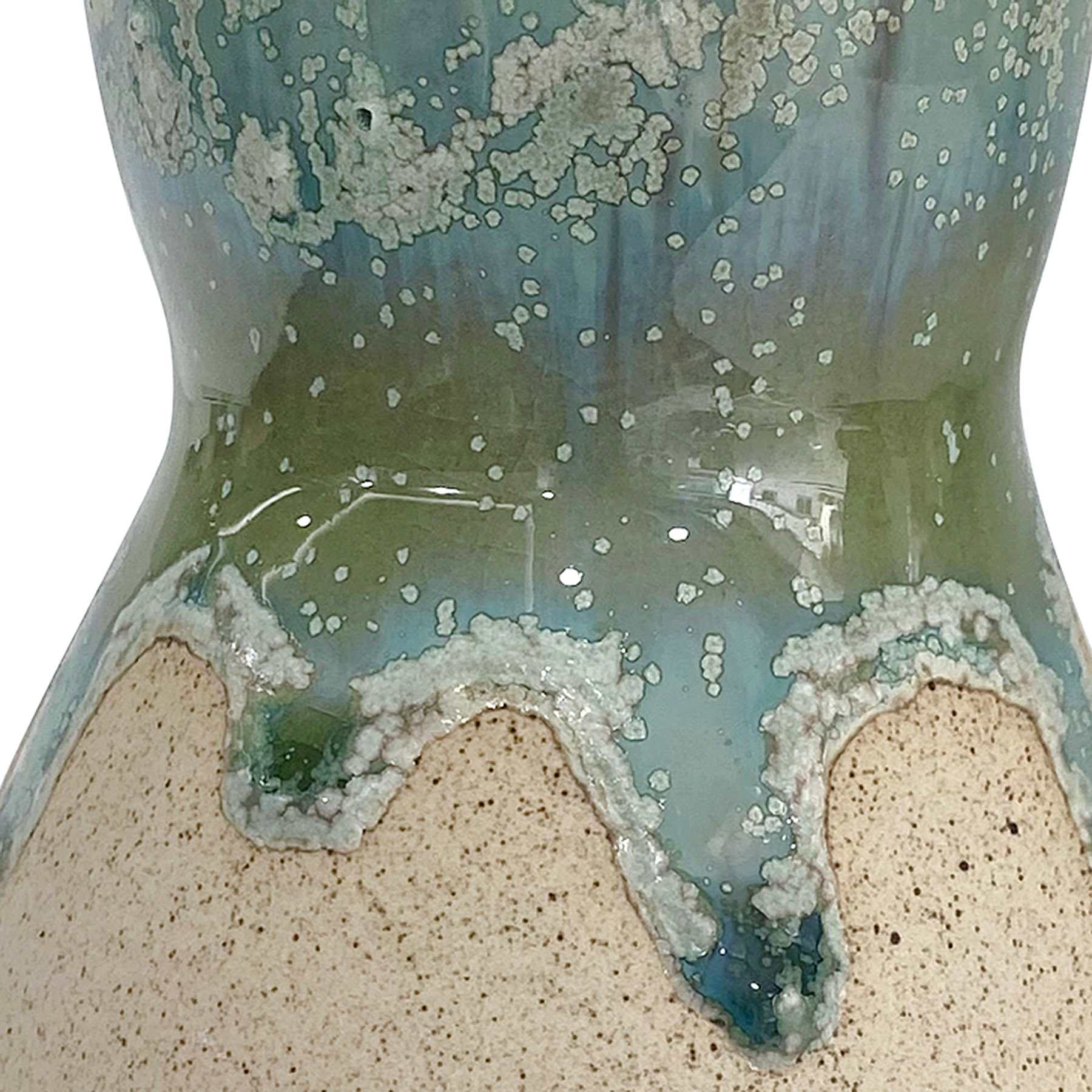 Honeybloom Green Drip Glaze Vase, 6"