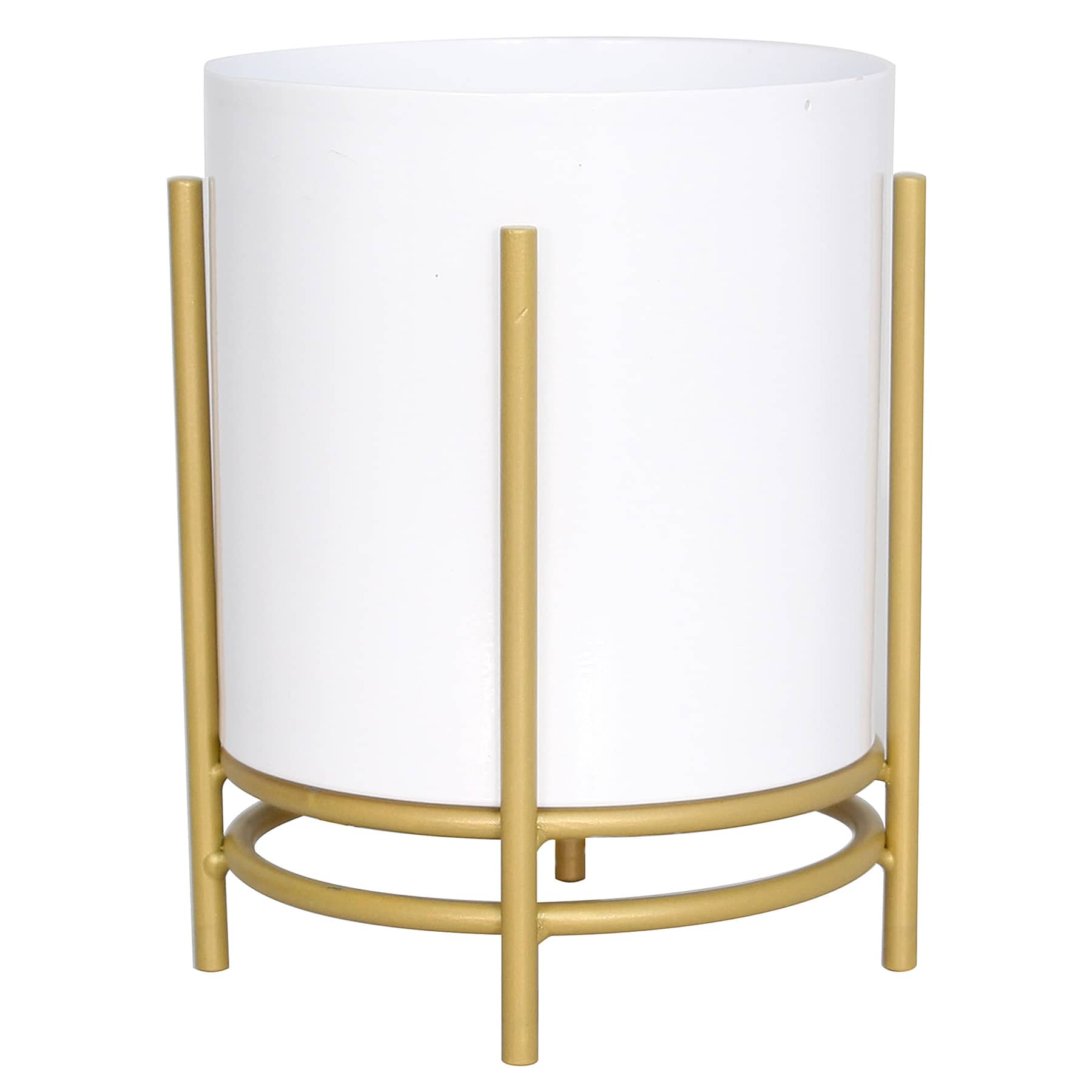 White Metal Planter Stand, Medium