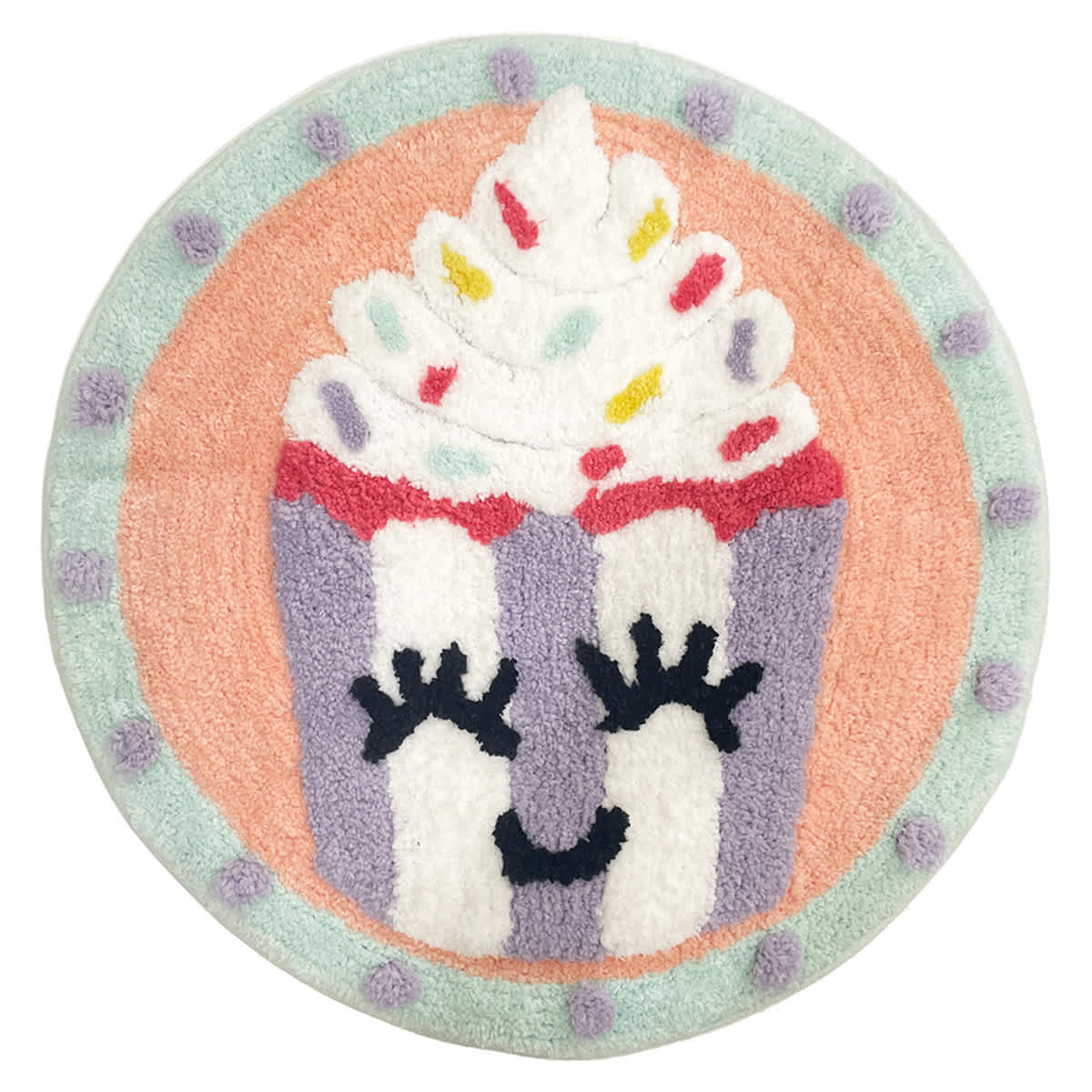 Tiny Dreamers Treats & Tiaras Round Cupcake Bath Rug, 20"
