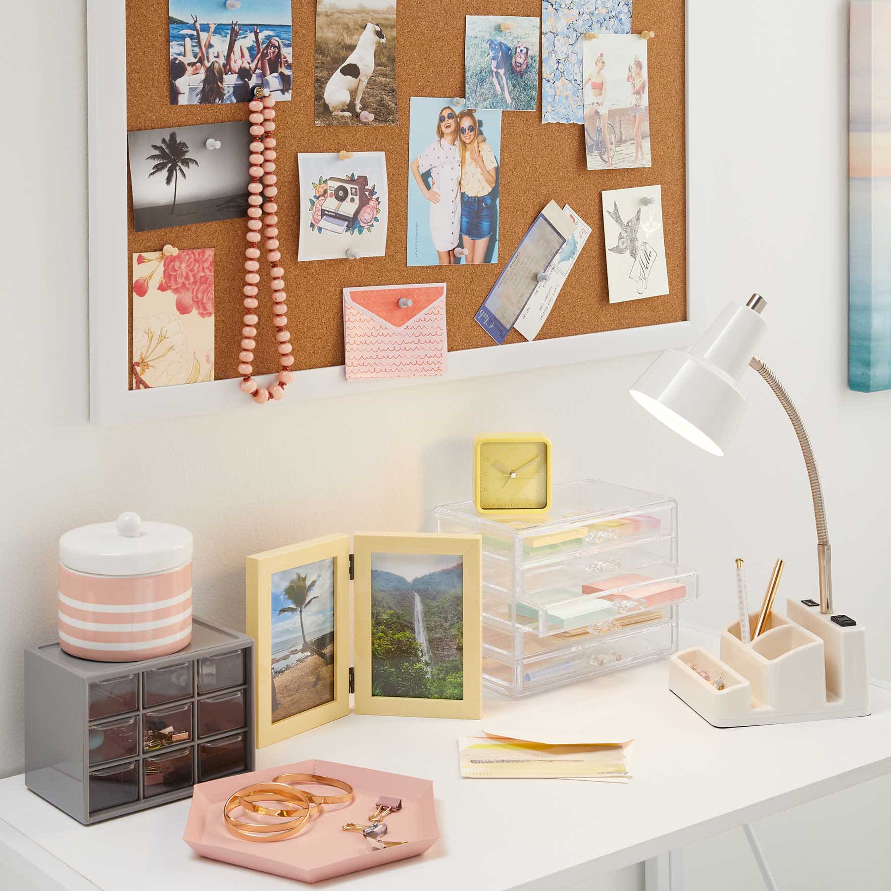 White Framed Utility Cork Board, 20x32