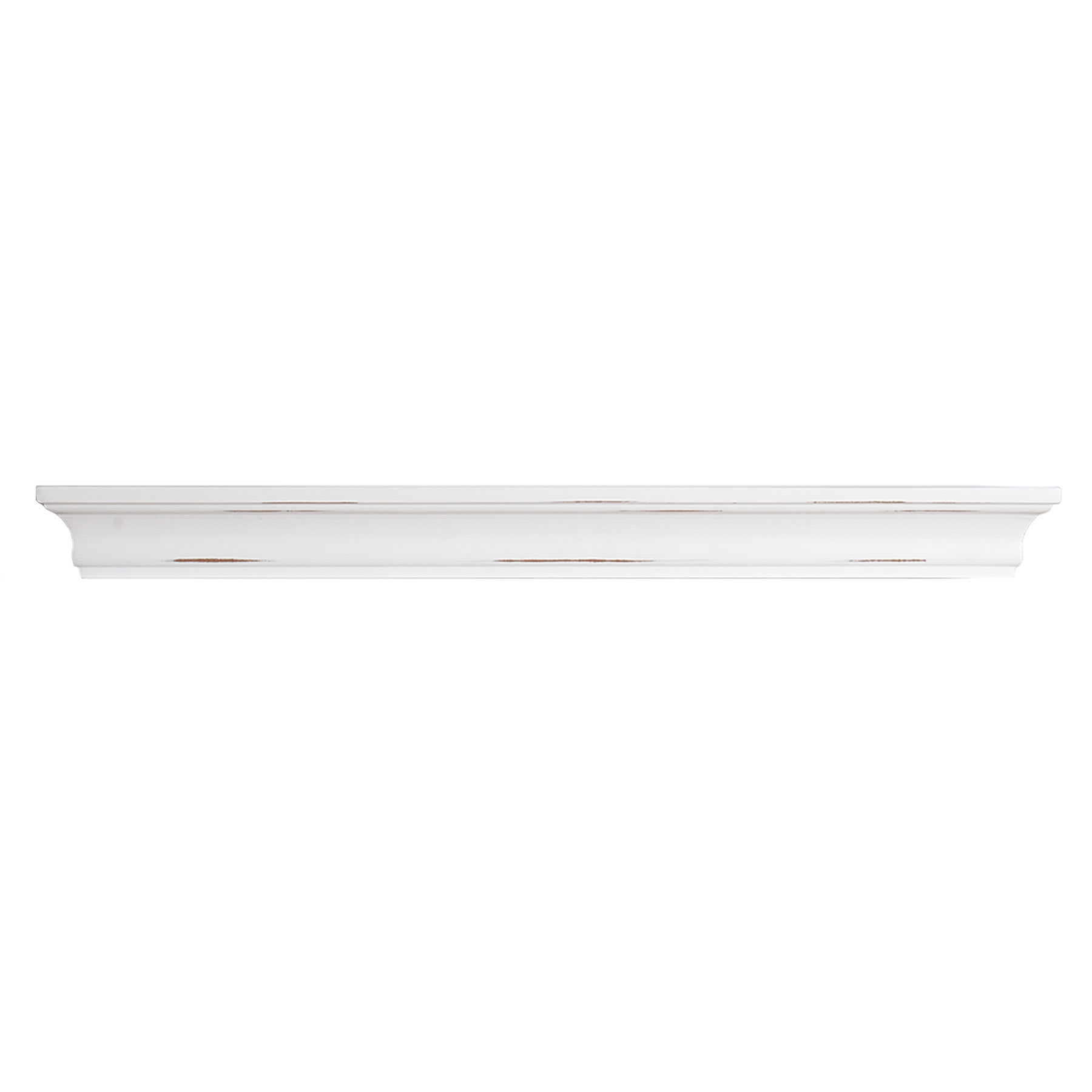 Kate Distressed White Wooden Wall Ledge, 24"