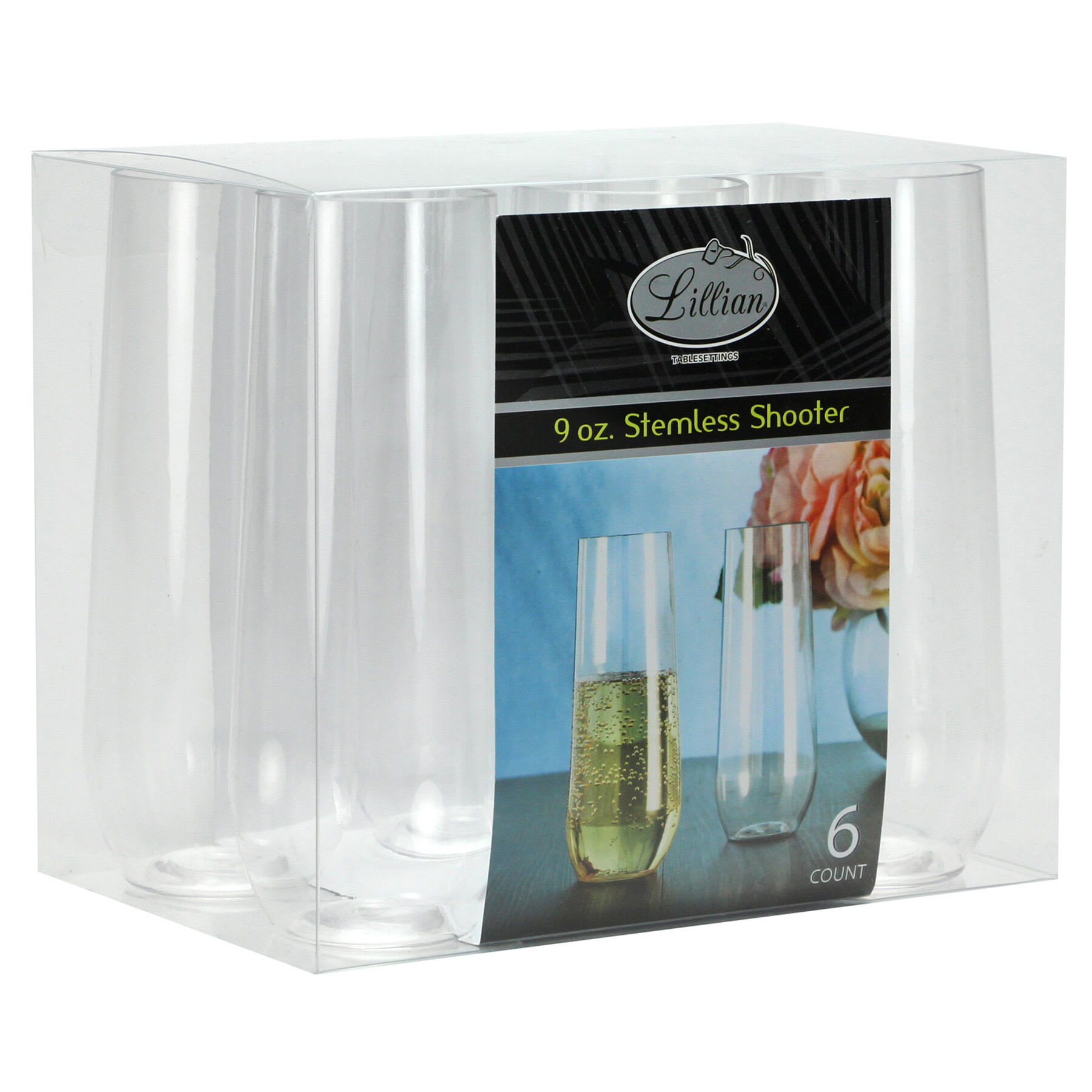 Lillian Table Settings Clear Plastic Stemless Shooter, 9oz