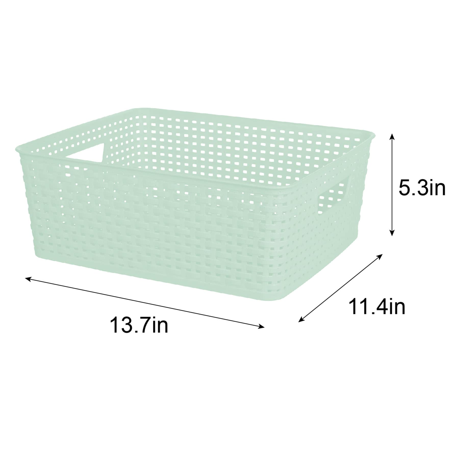 Mint Crossover Weave Storage Basket, Medium