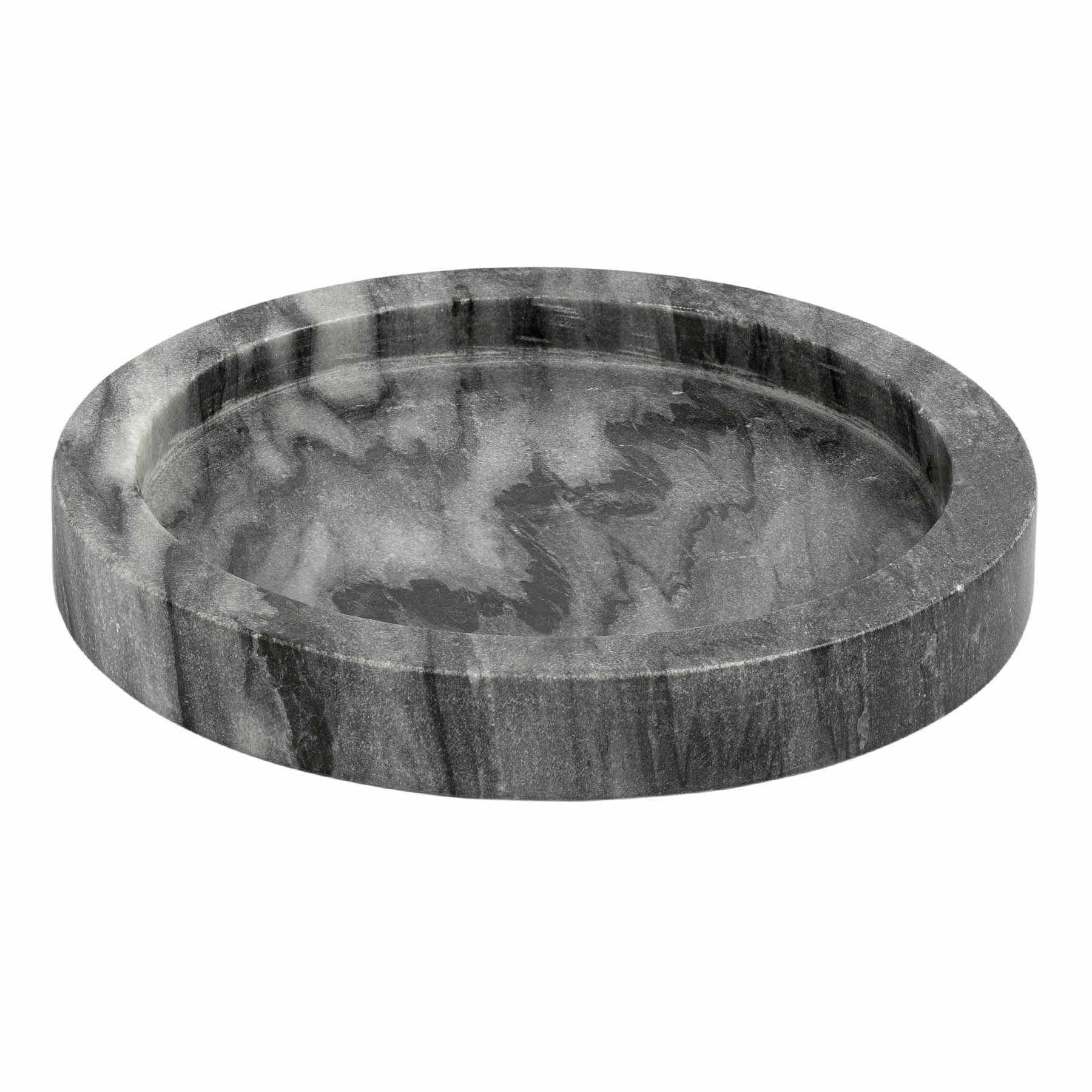 Dark Marble Circular Serving Tray, 8"