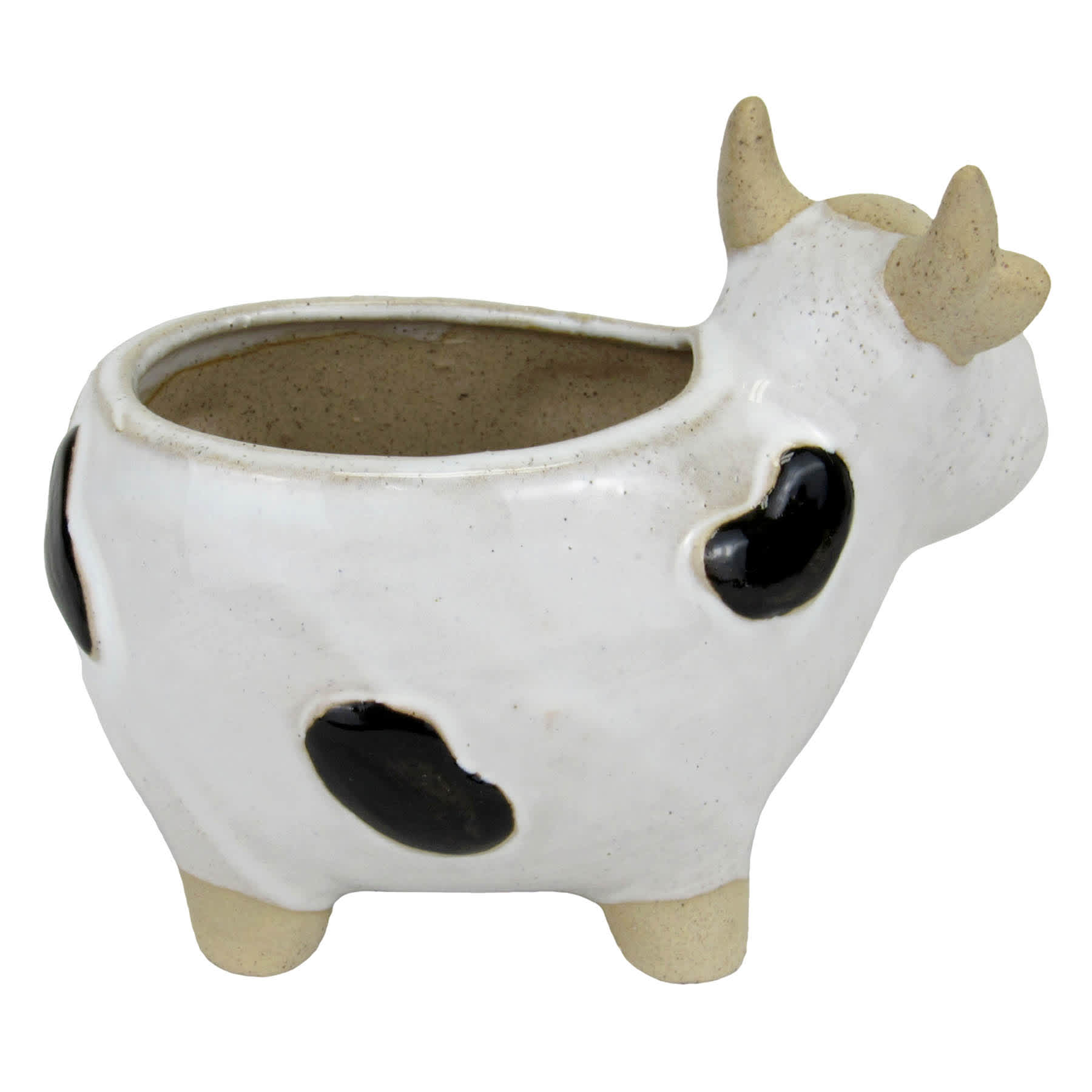 Indoor Cow Ceramic Pot, Extra Small