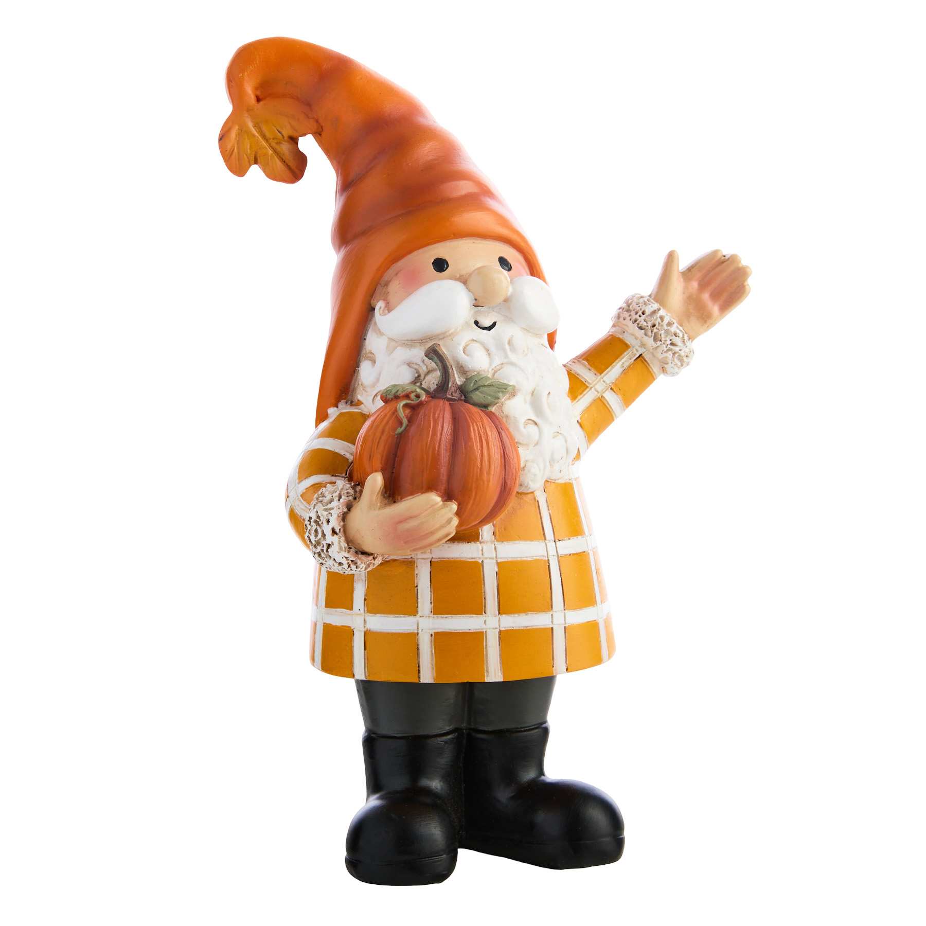 Homespun Harvest Gnome Holding Pumpkin, 6.7"