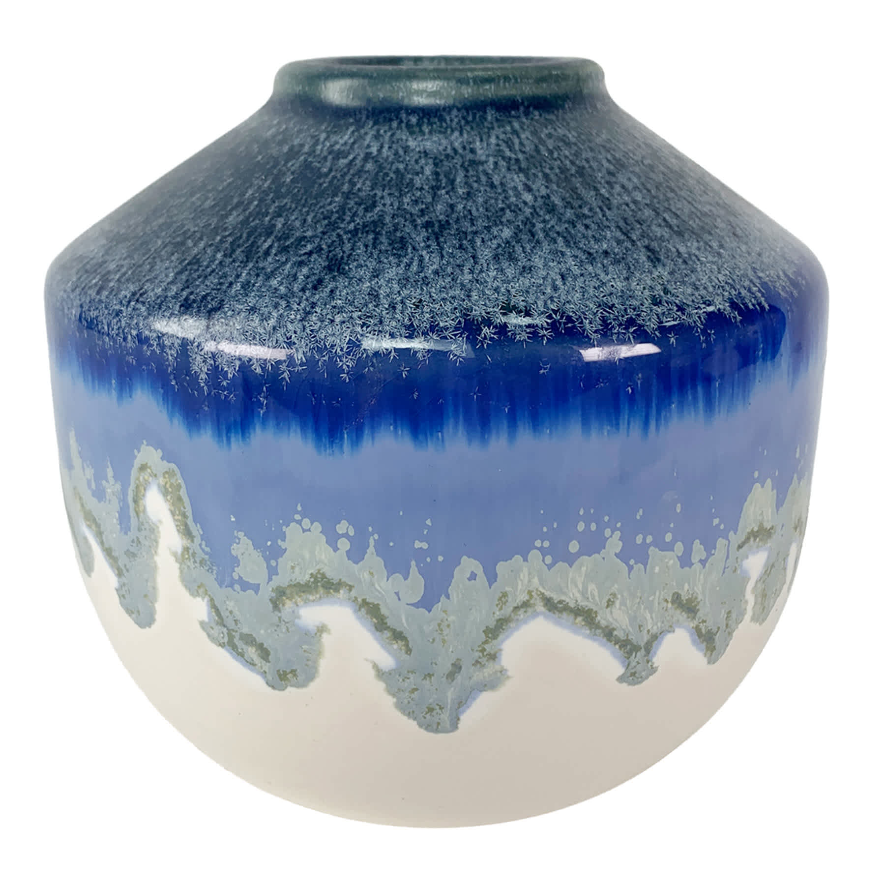 Ty Pennington Blue Ceramic Glaze Vase, 5"