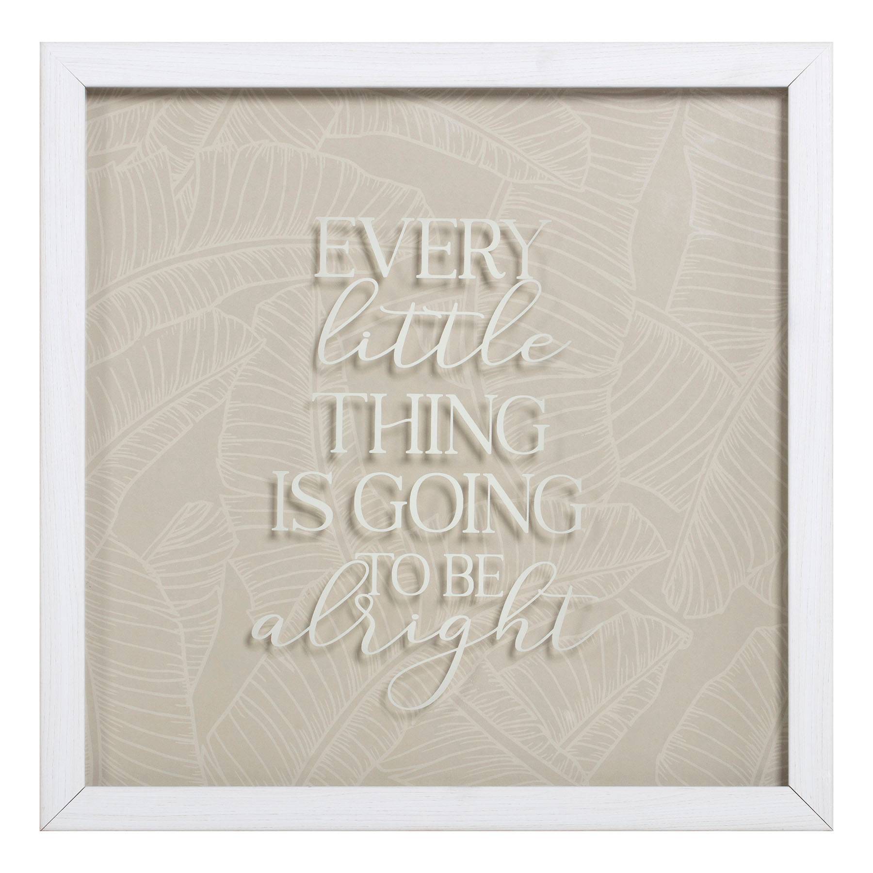 Found & Fable Framed Every Little Thing Is Going To Be Alright Canvas Wall Art, 12"