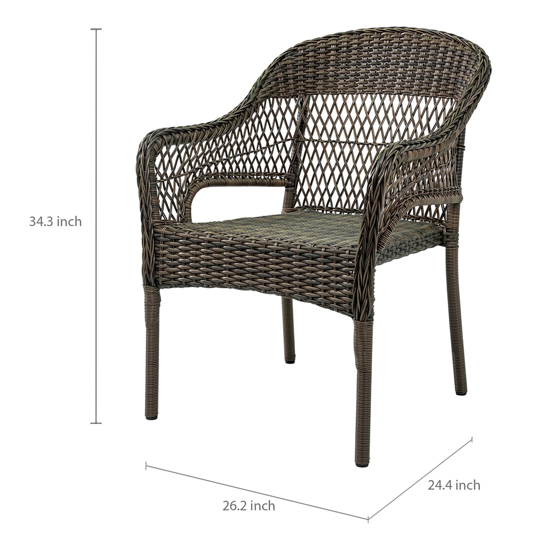 Providence Fairview Wicker Patio Armchair, Brown