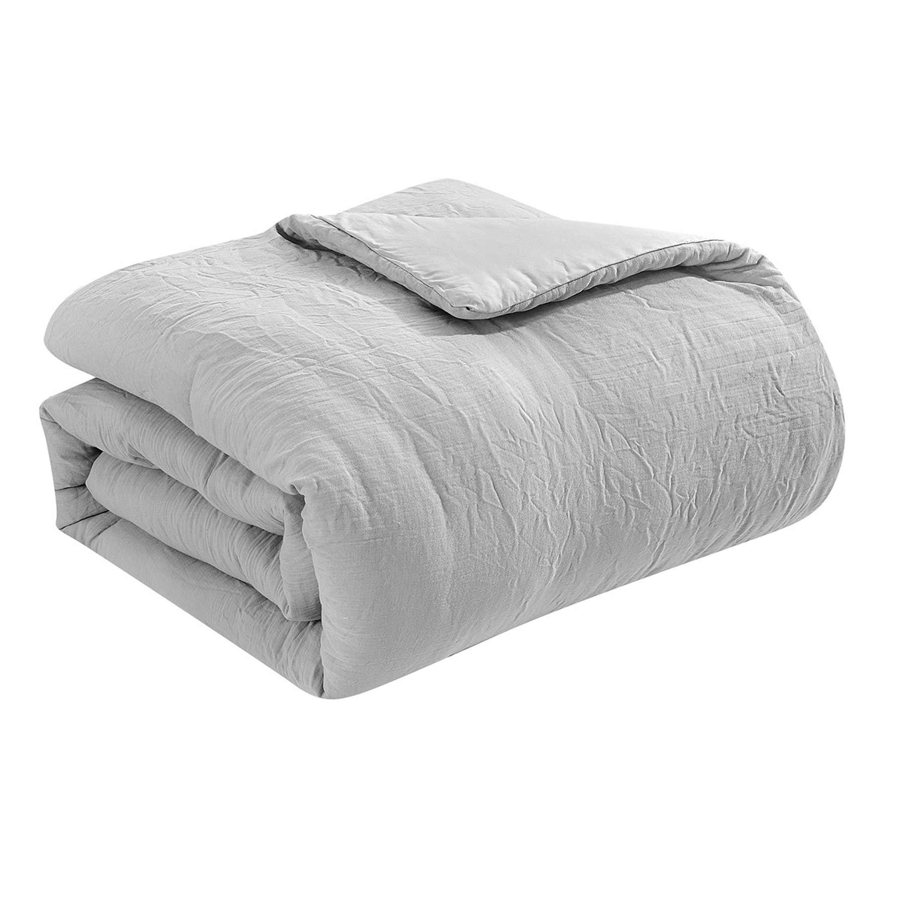 Found & Fable 3-Piece Grey Textured Poly Gauze Comforter Set, King