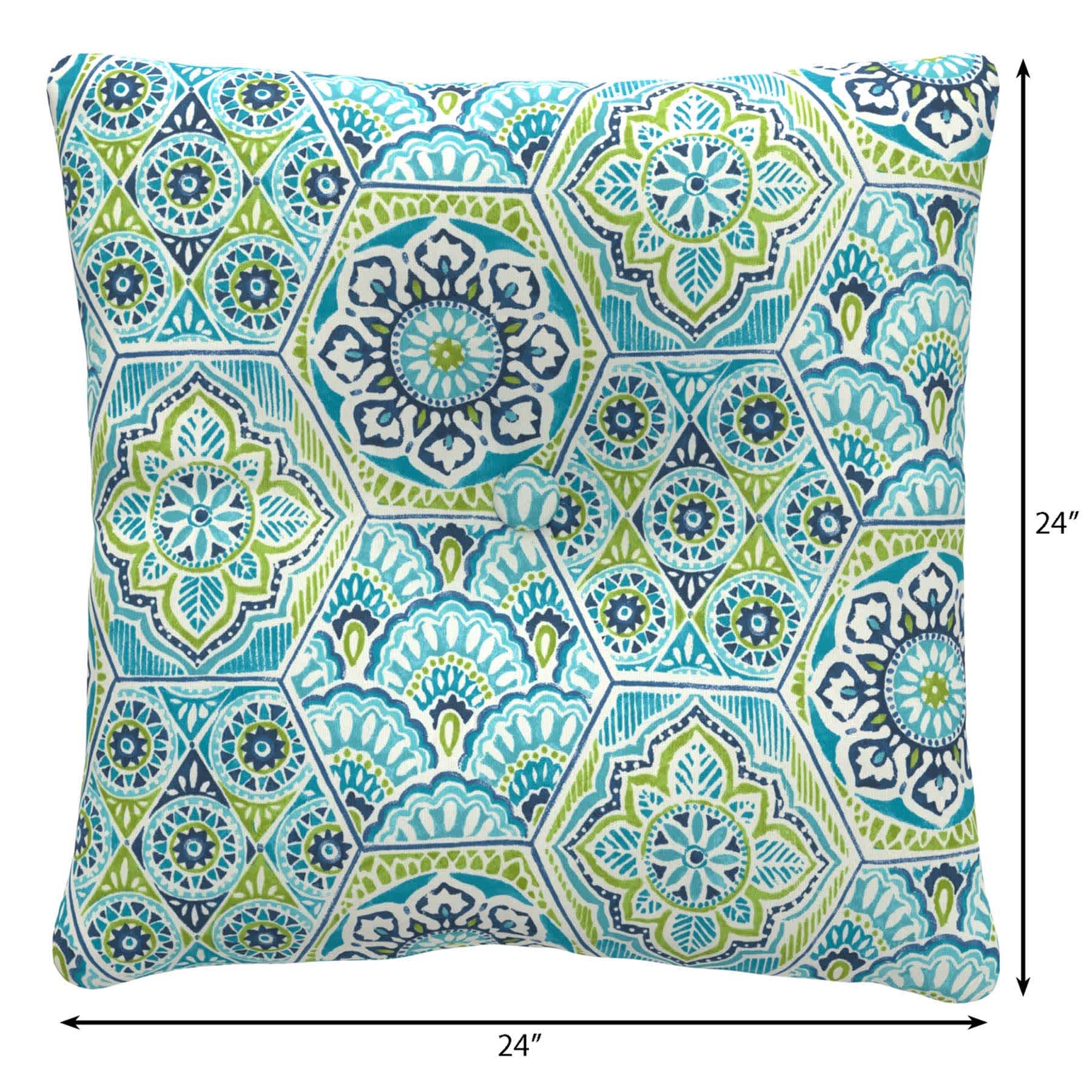 Calista Teal Outdoor Tufted Back Cushion