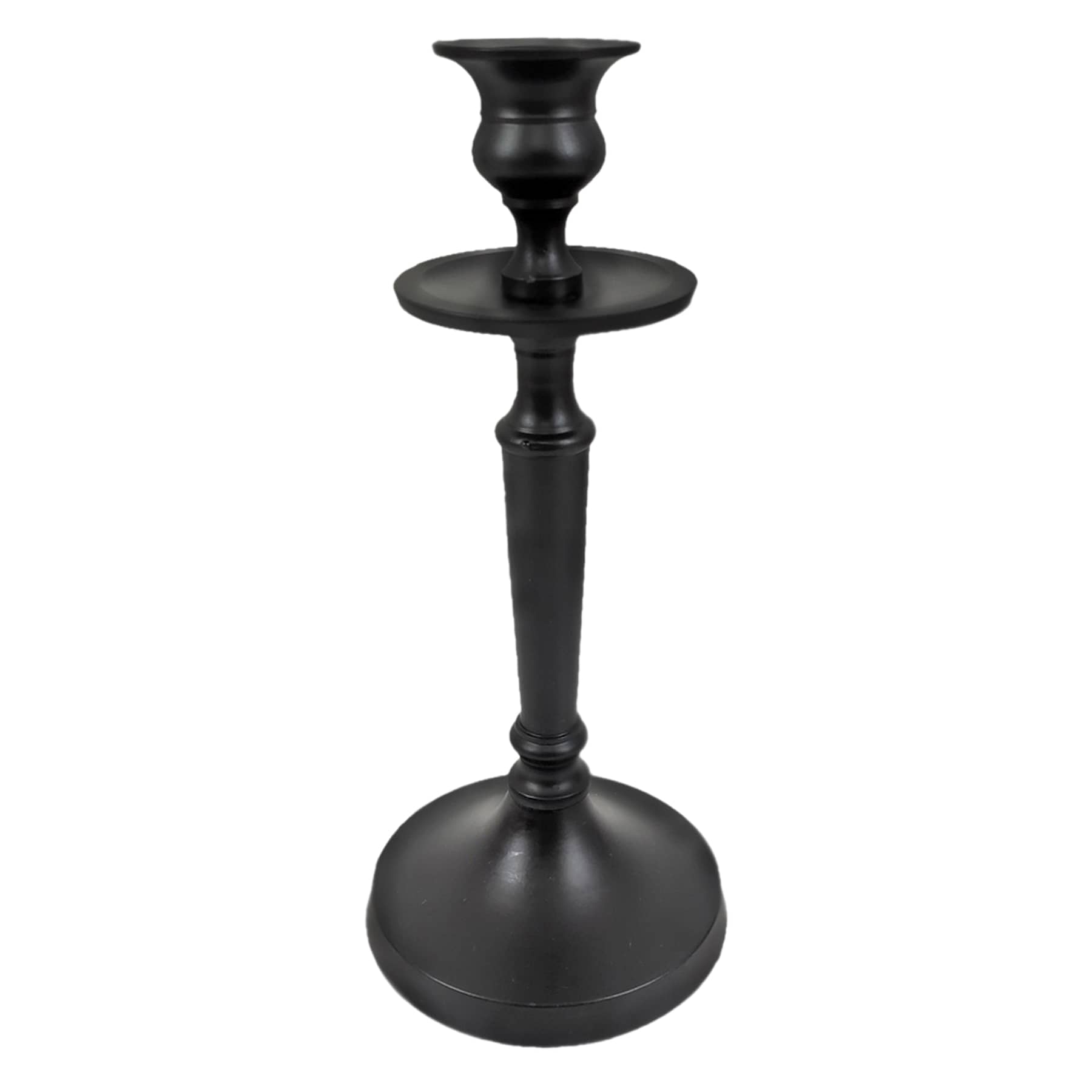 Matte Black Taper Candle Holder, 8"