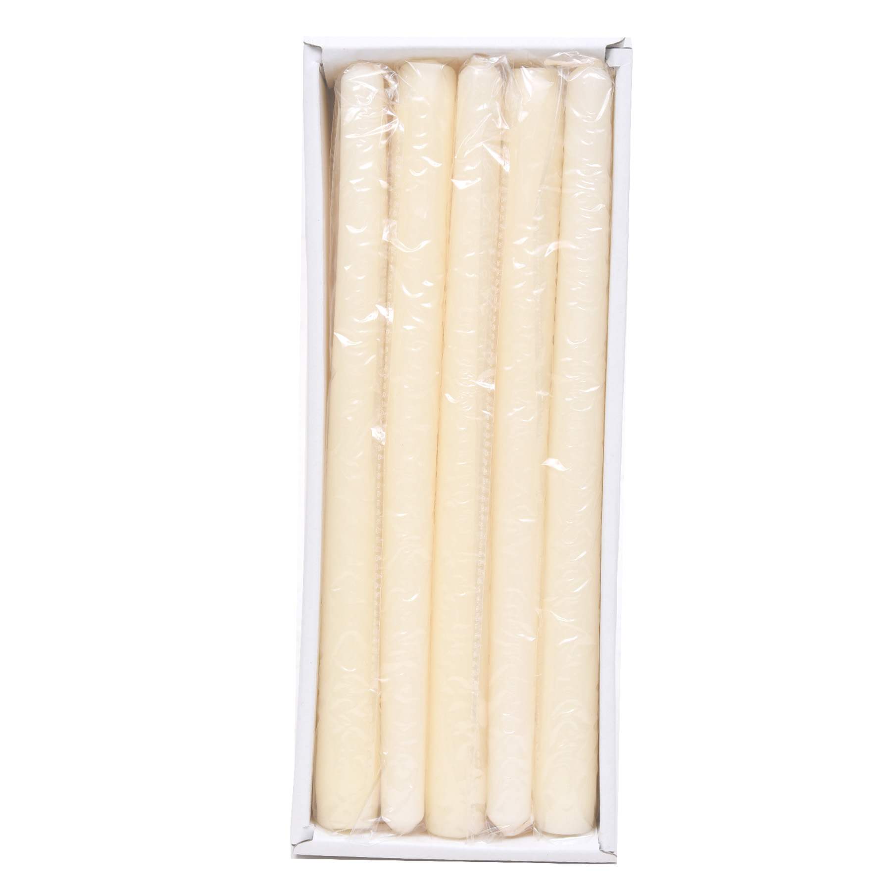 10-Pack Ivory Unscented Taper Candles, 10"