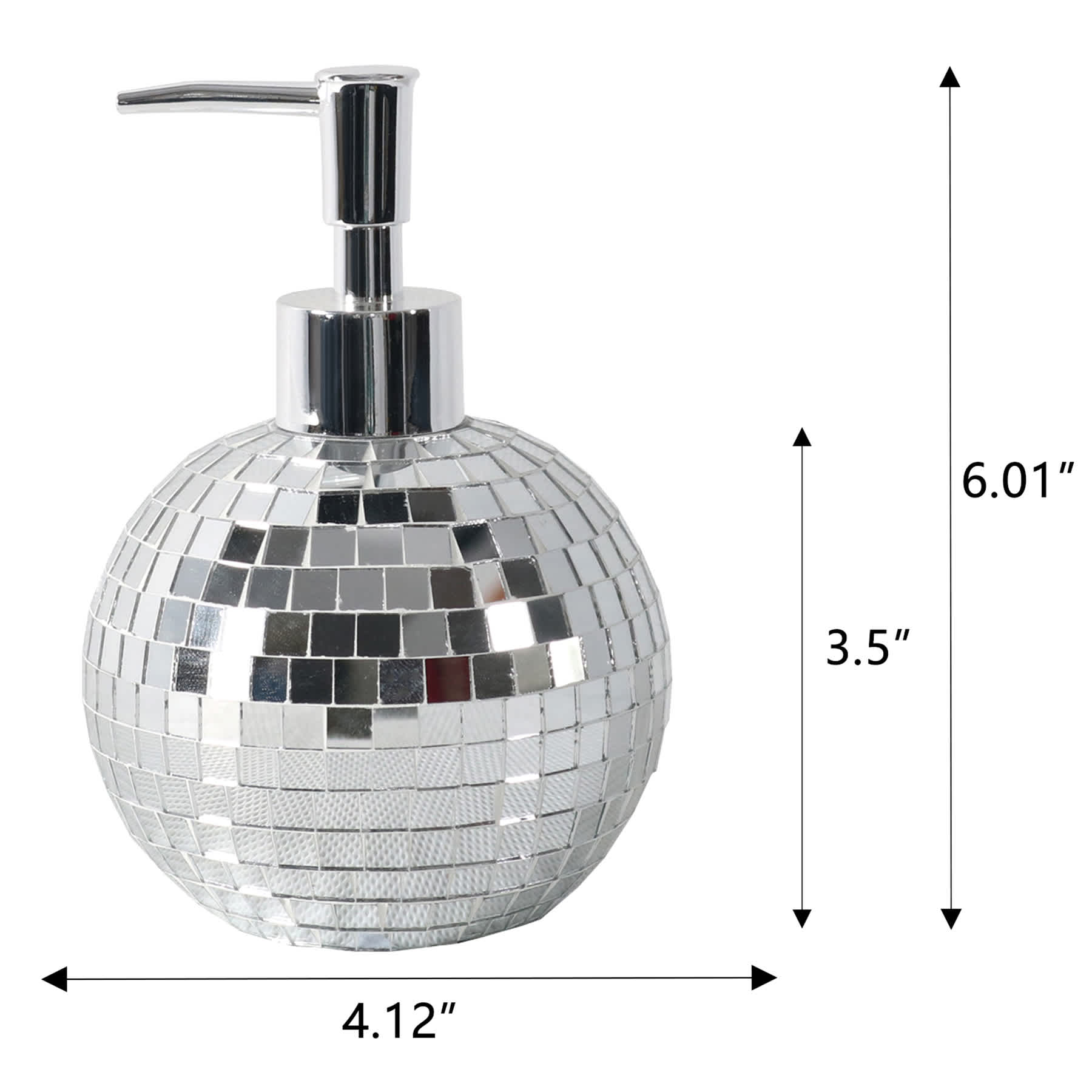 Mirrored Disco Ball Shaped Soap Dispenser