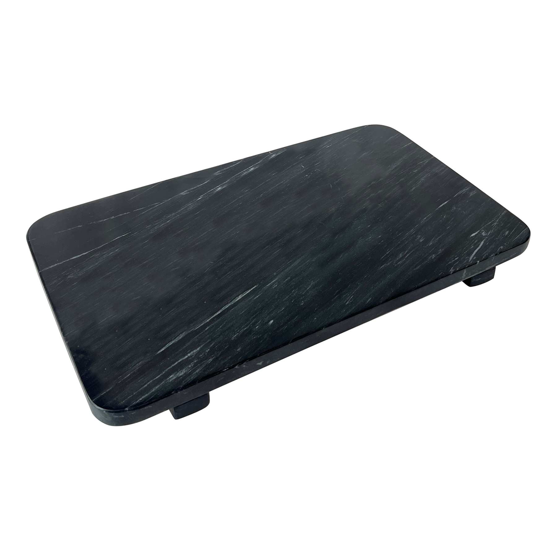 Crosby St. Black Marble Tray with Feet