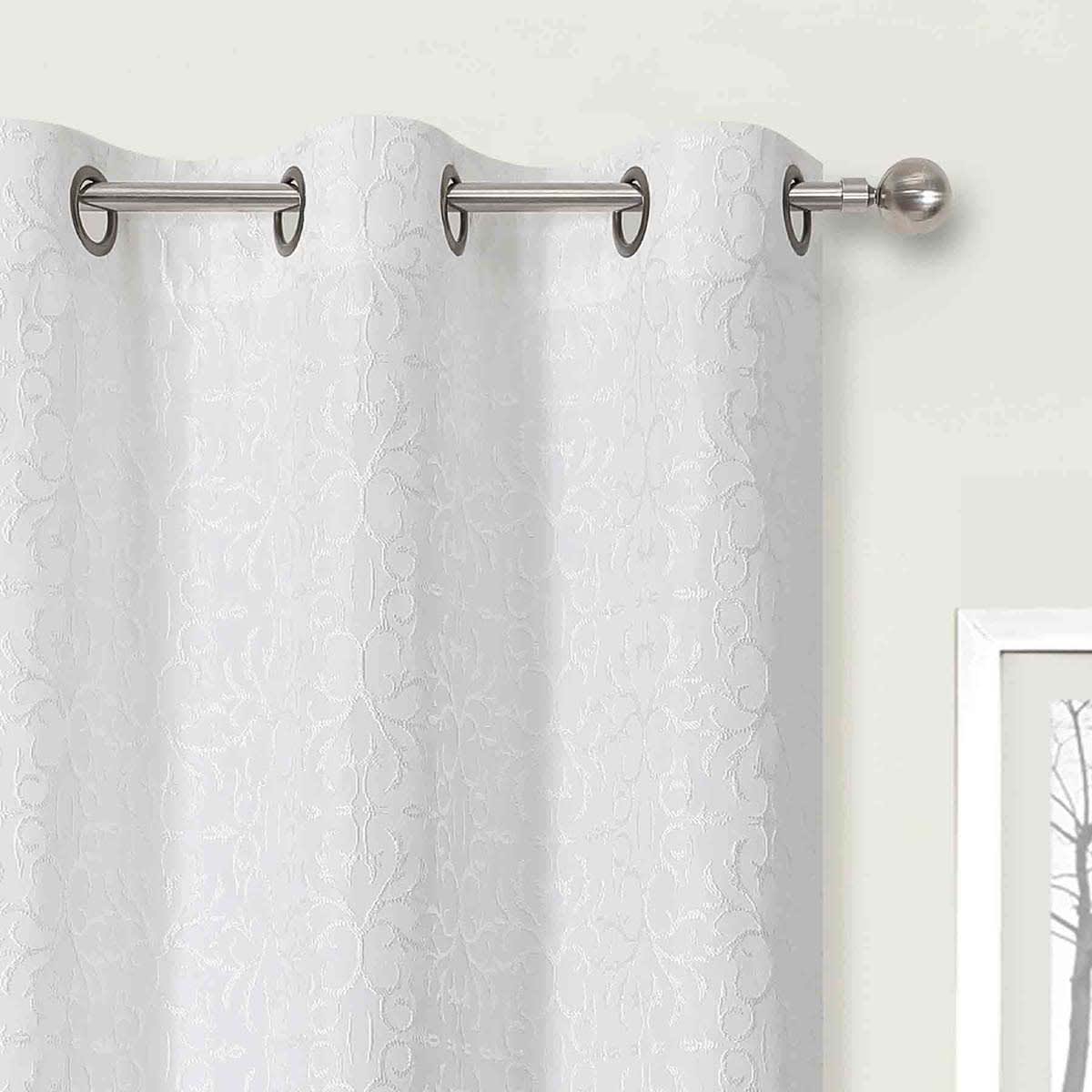 Koa White Light Filtering Grommet Curtain Panel Set, 95"