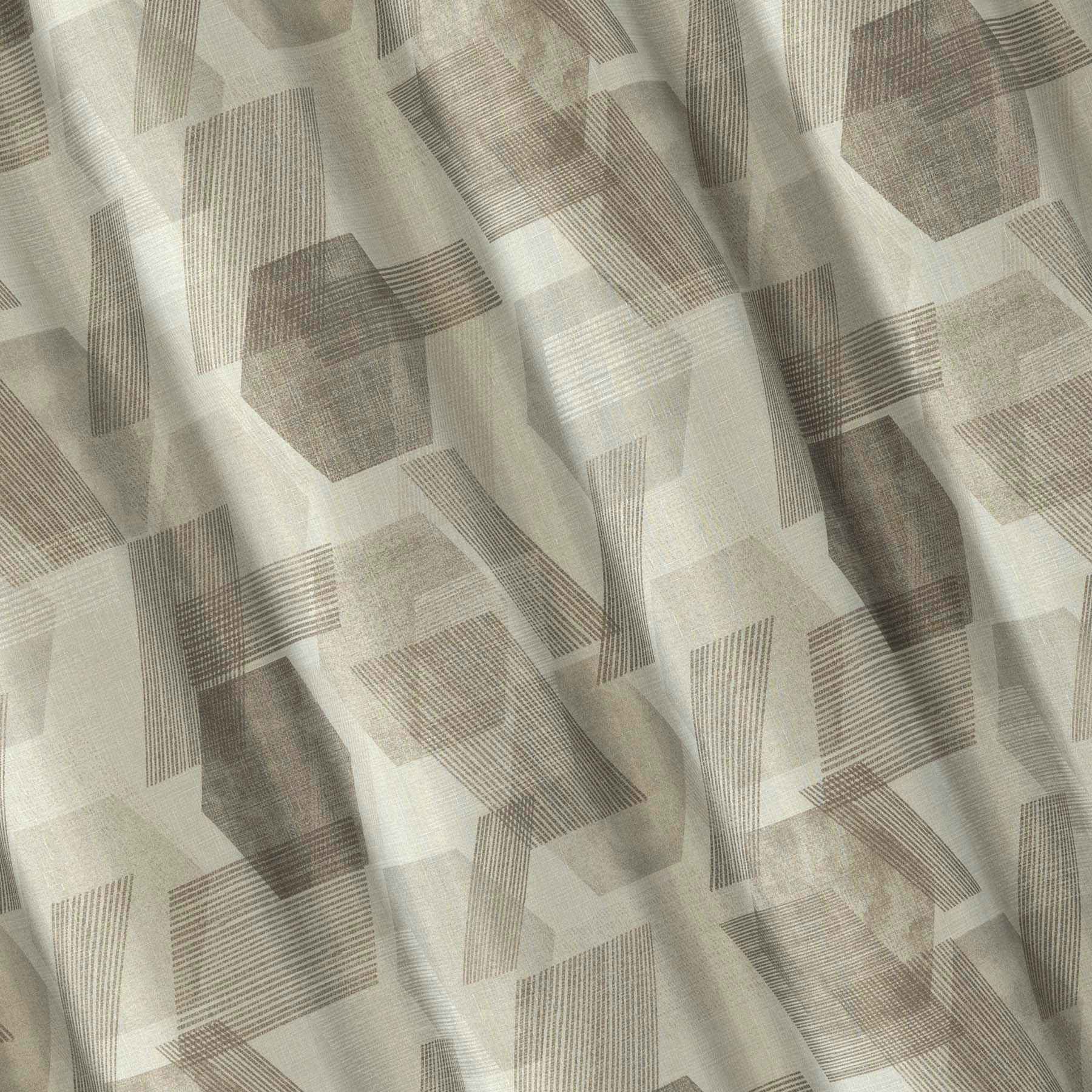 13-Piece Tan Earthy Geo Shower Curtain Set, 72"