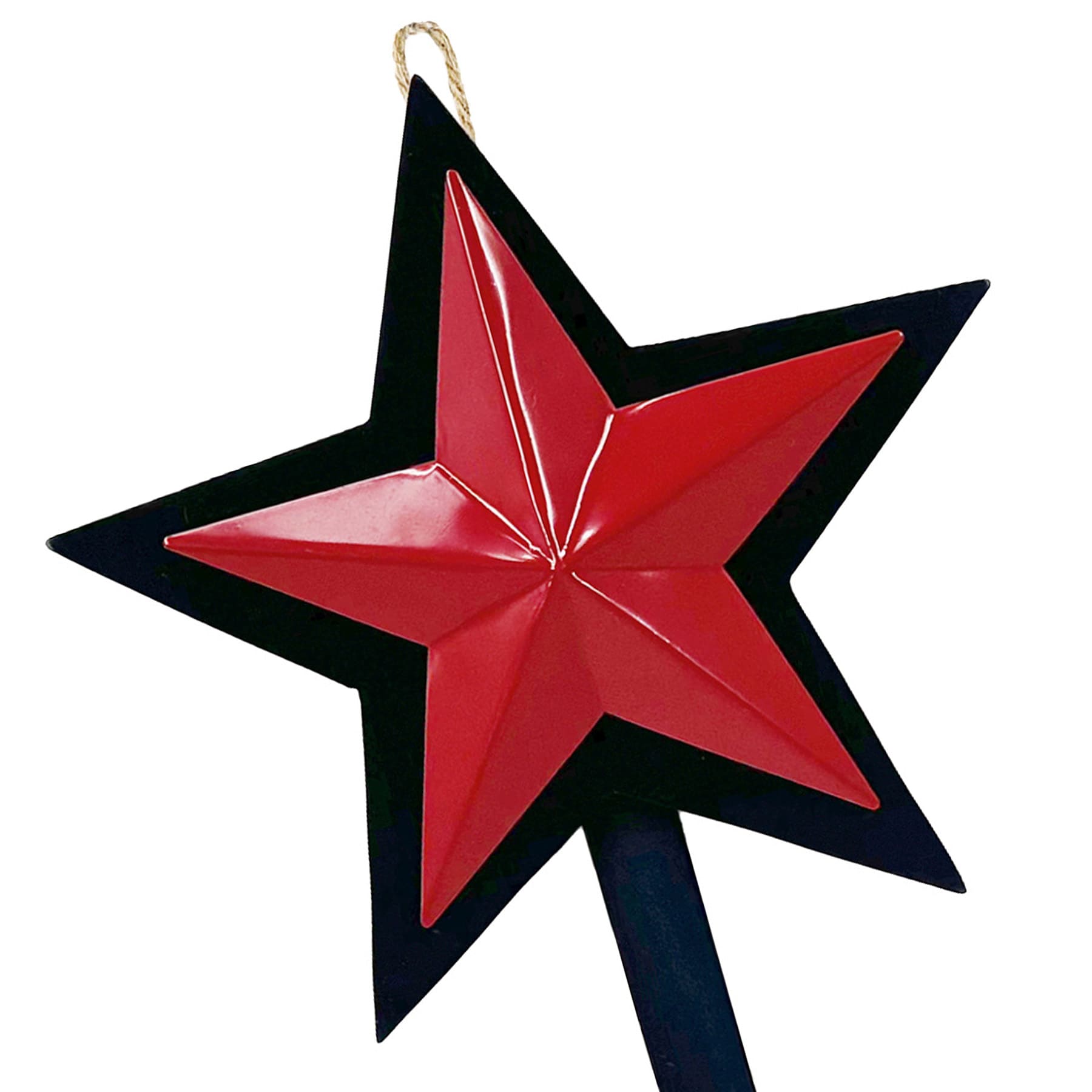 Patriotic Blue & Red Star Yard Stake, 14"