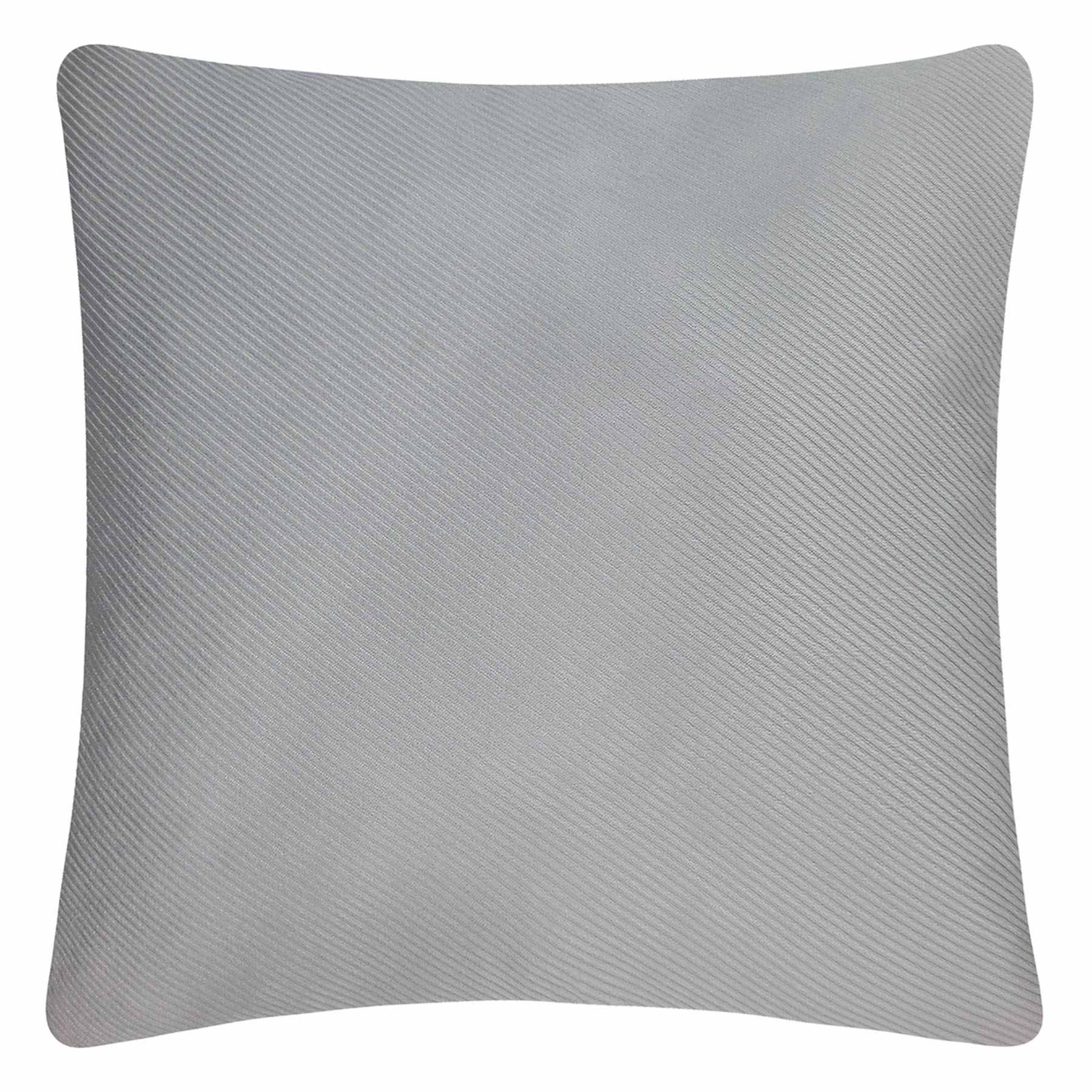 Light Grey Diagonal Striped Throw Pillow, 18"
