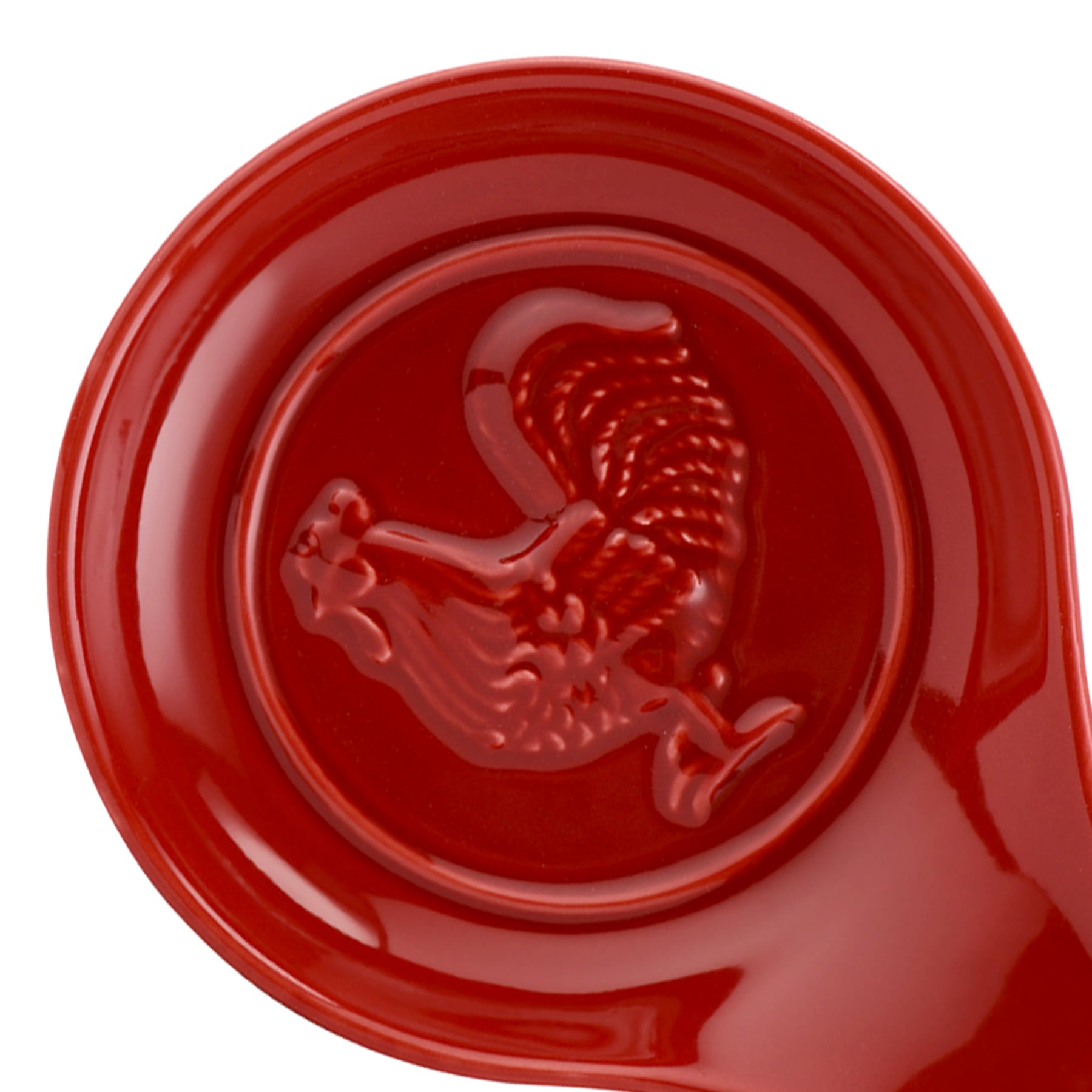 Red Ceramic Rooster Spoon Rest