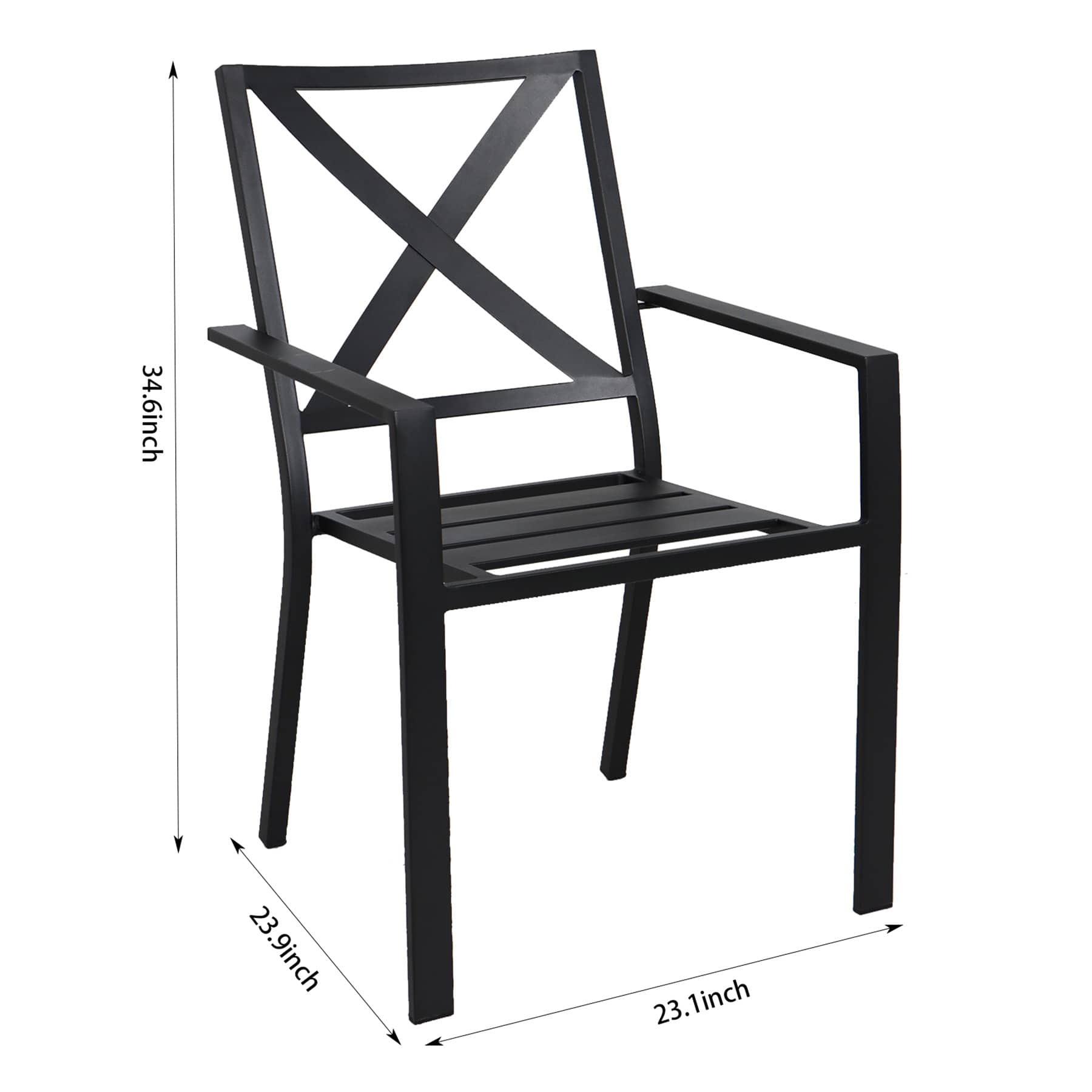 Crosby St. Grammercy X Back Dining Chair, Black