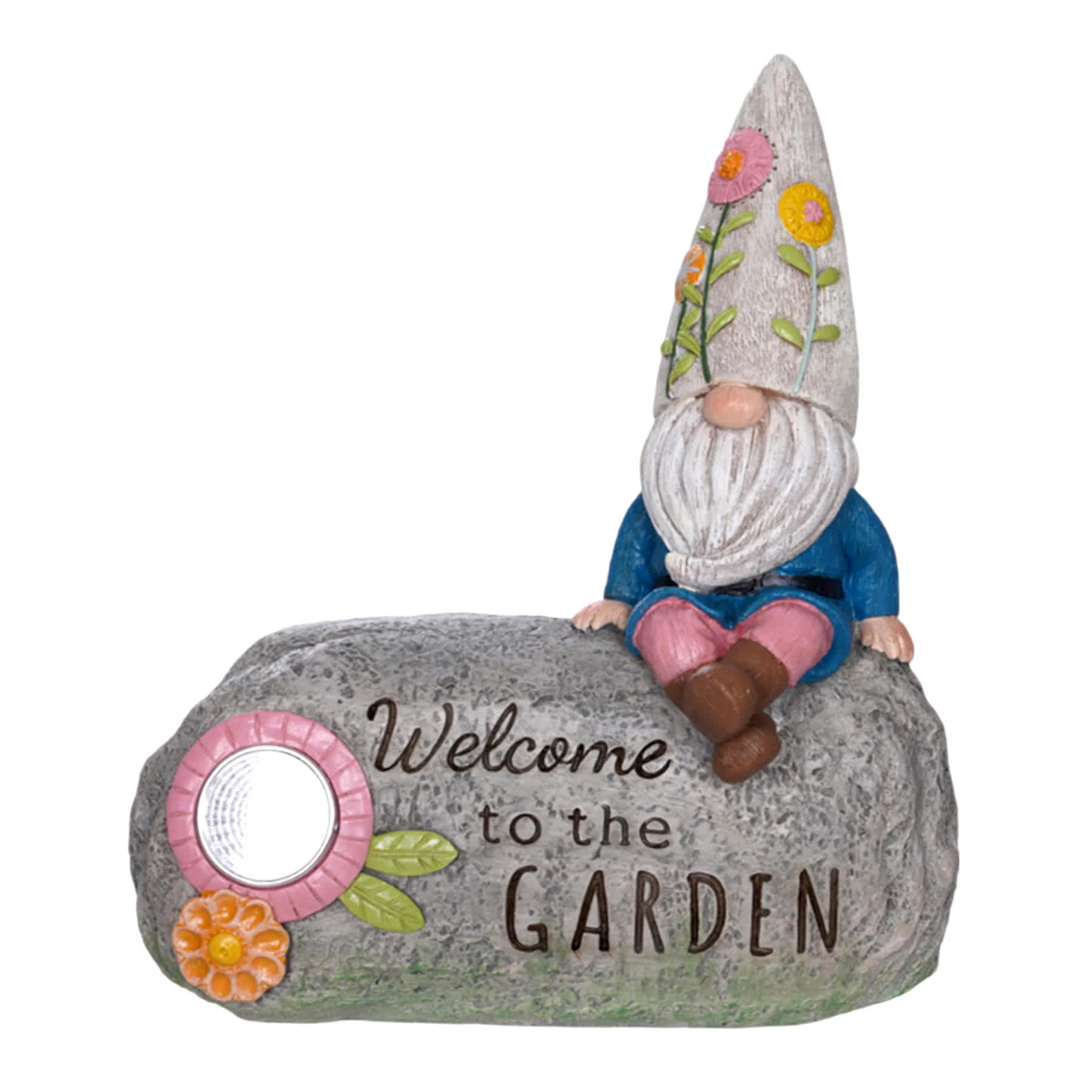 Solar Welcome To The Garden With Gnome Outdoor Garden Statue