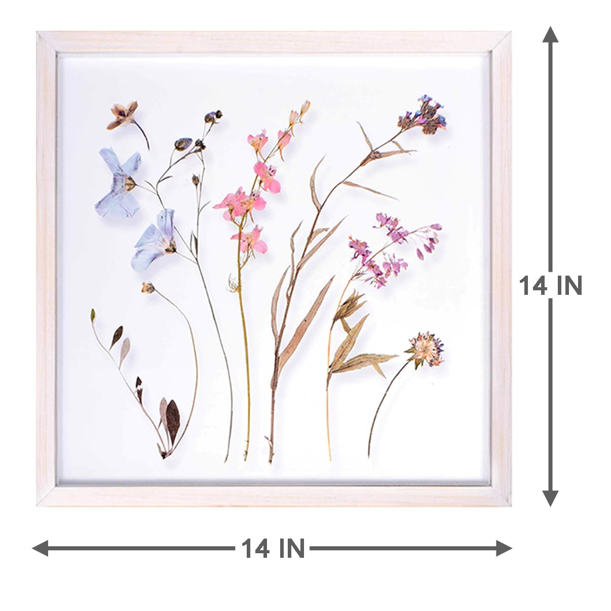 2-Piece Glass Framed Floral Shadowboxes Wall Art, 14'
