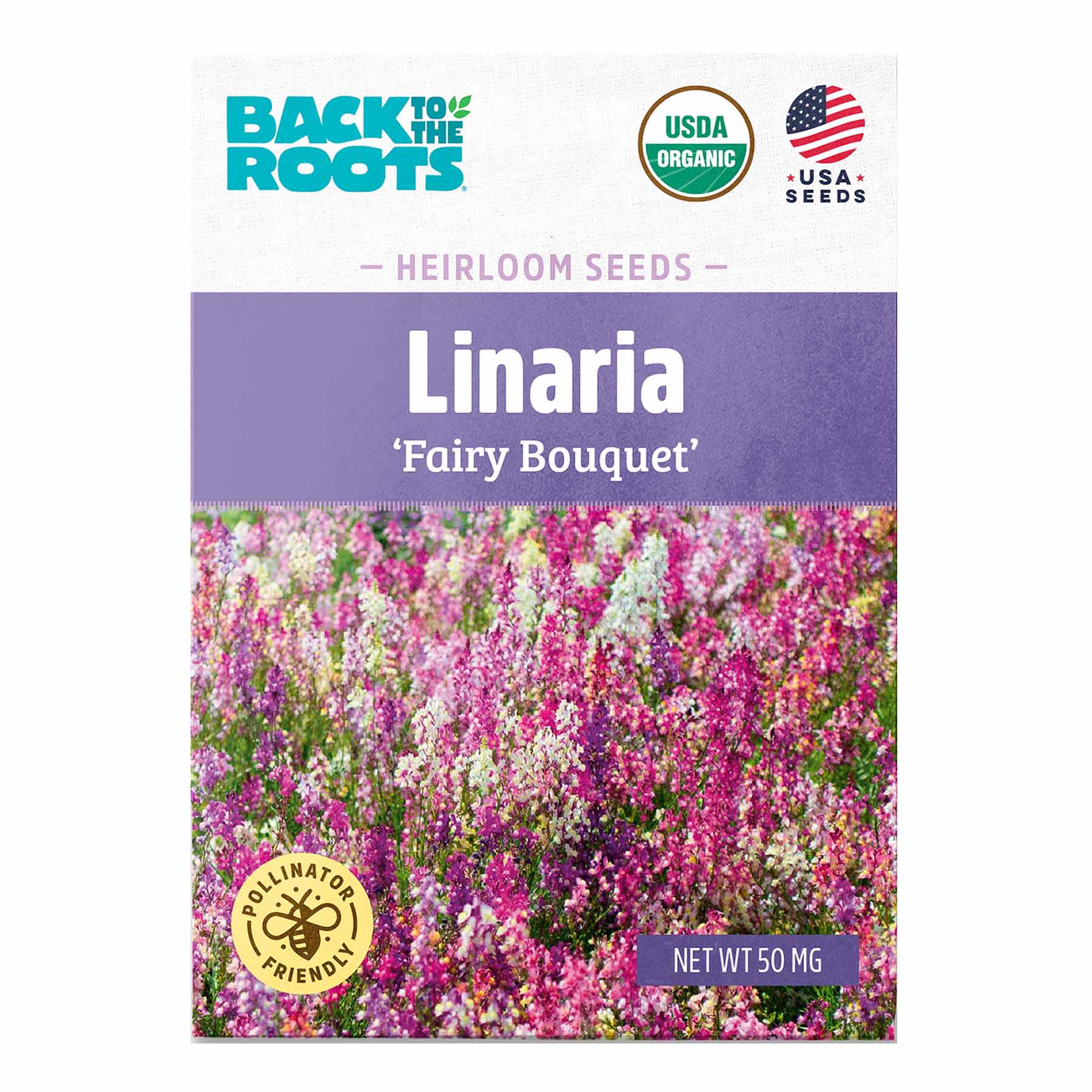 Back to Roots Heirloom Seeds, Linaria Fairy Bouquet