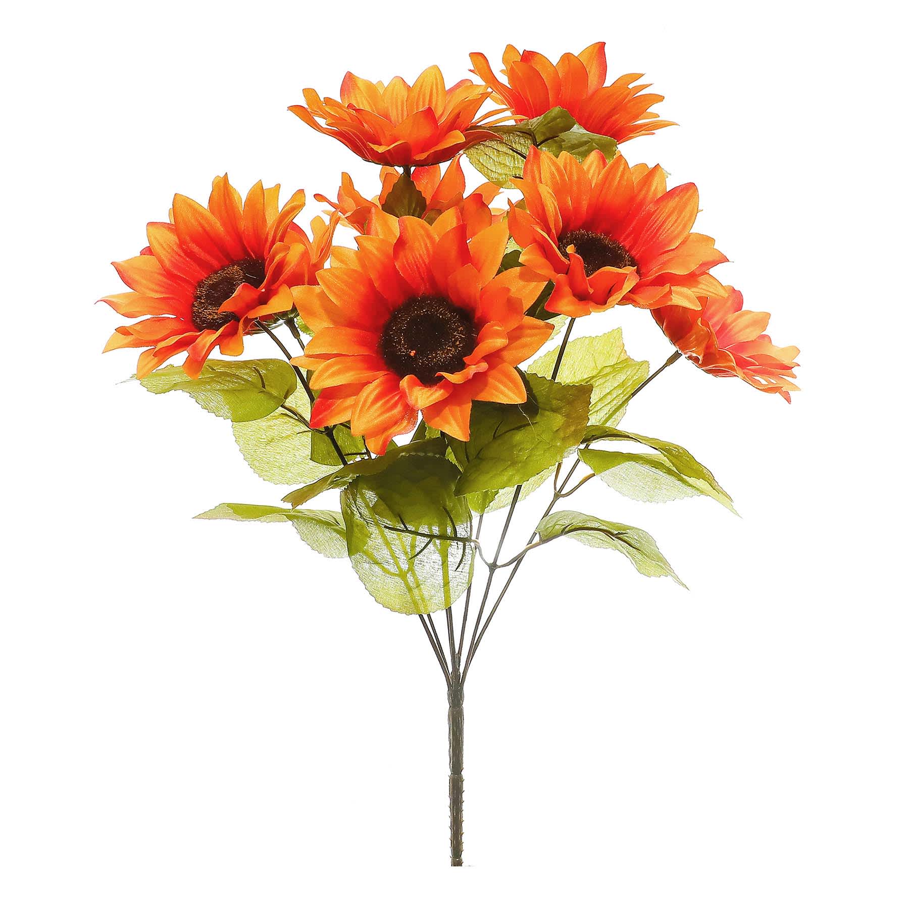 Orange Sunflower Bush, 17"