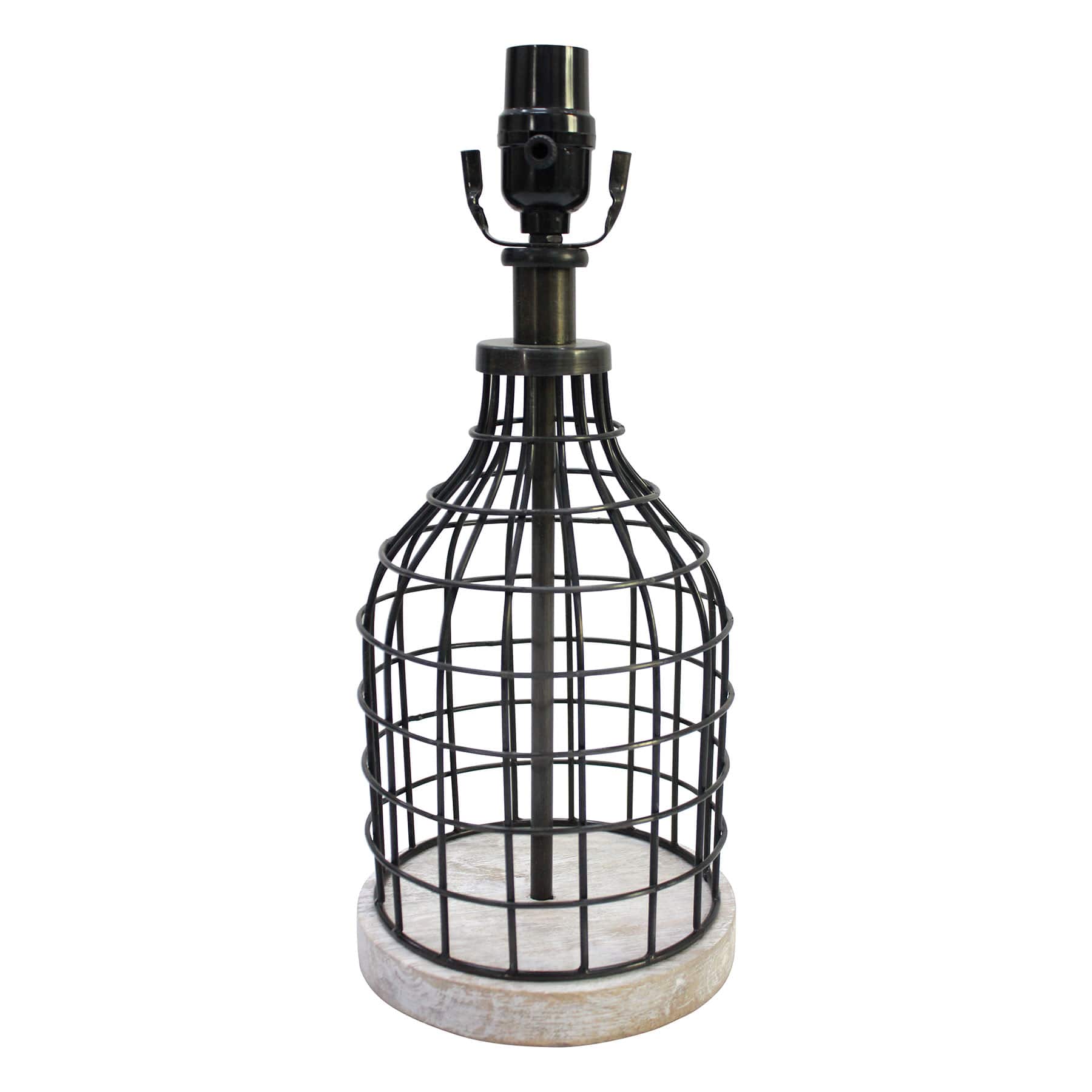Ty Pennington Gold Wood Wired Small Lamp Base, 13"