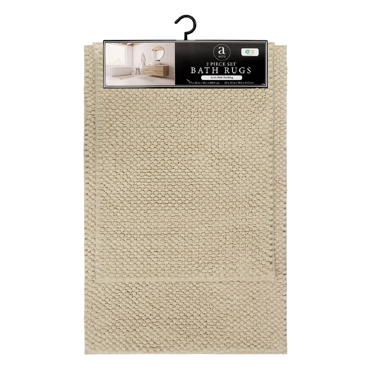 2-Piece Natural Greta Zig Zag Noodle Rug Set