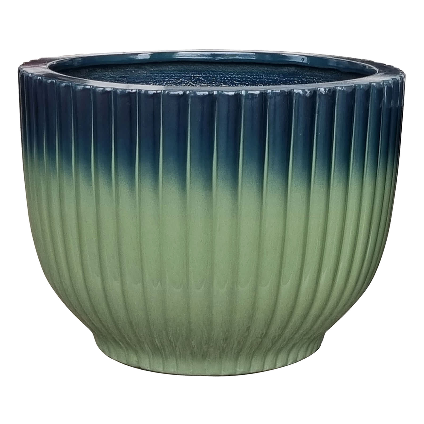 Found & Fable Alex Glazed Blue & Green Outdoor Planter, Large