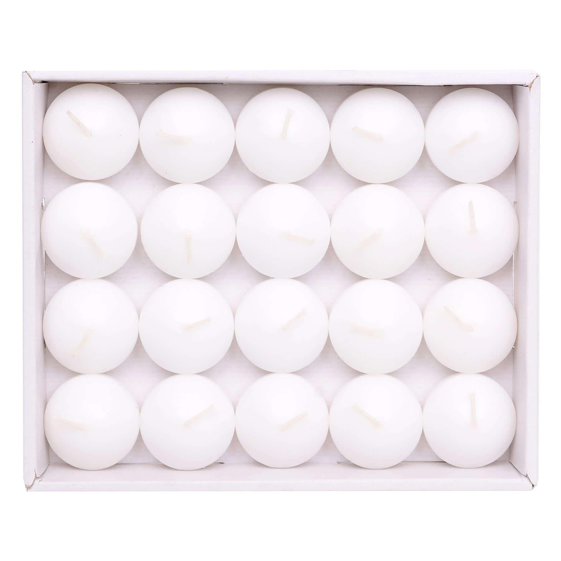 20-Pack White Unscented Overdip Floating Candles