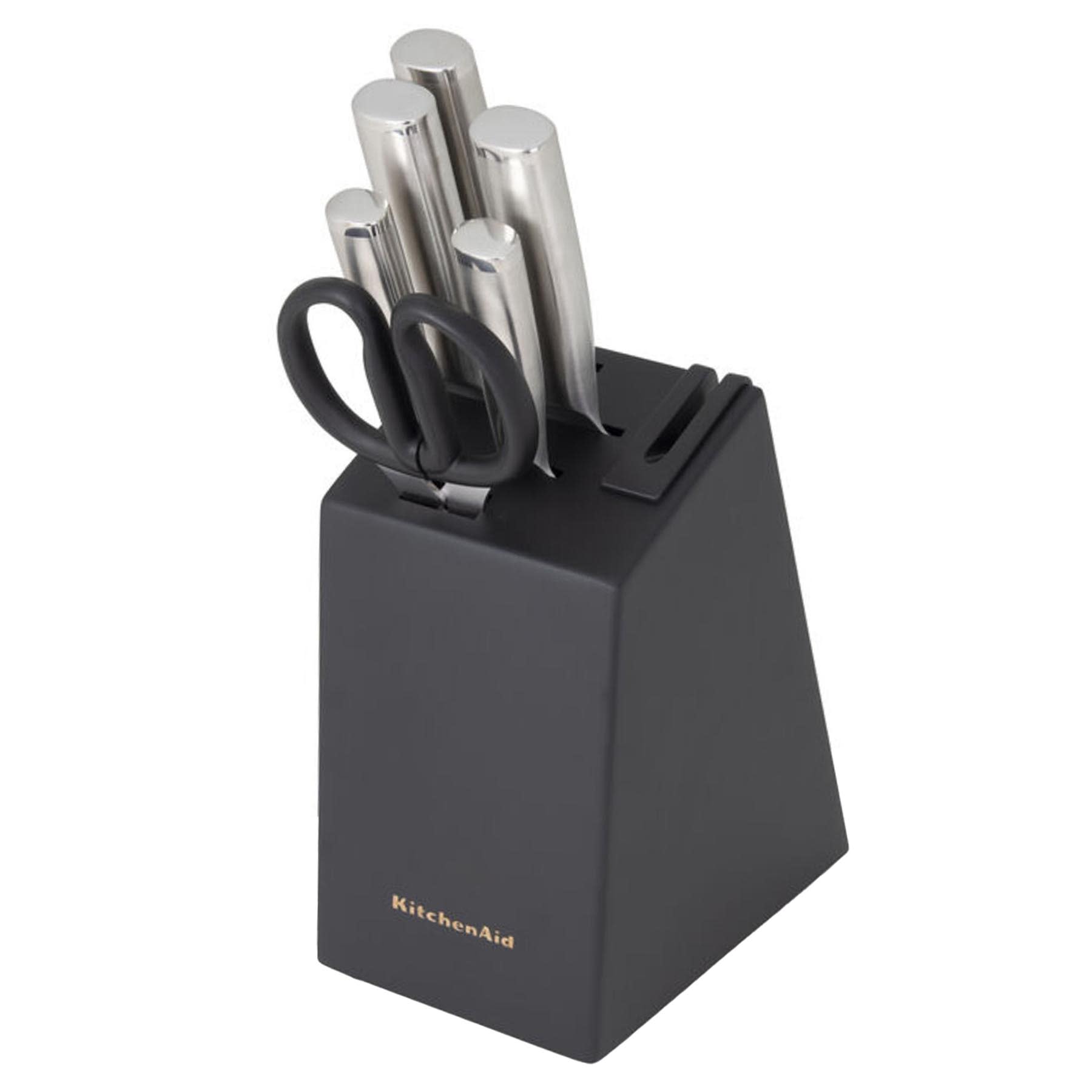 KitchenAid 7-Piece Gourmet Stainless Steel Cutlery Block Set, Black