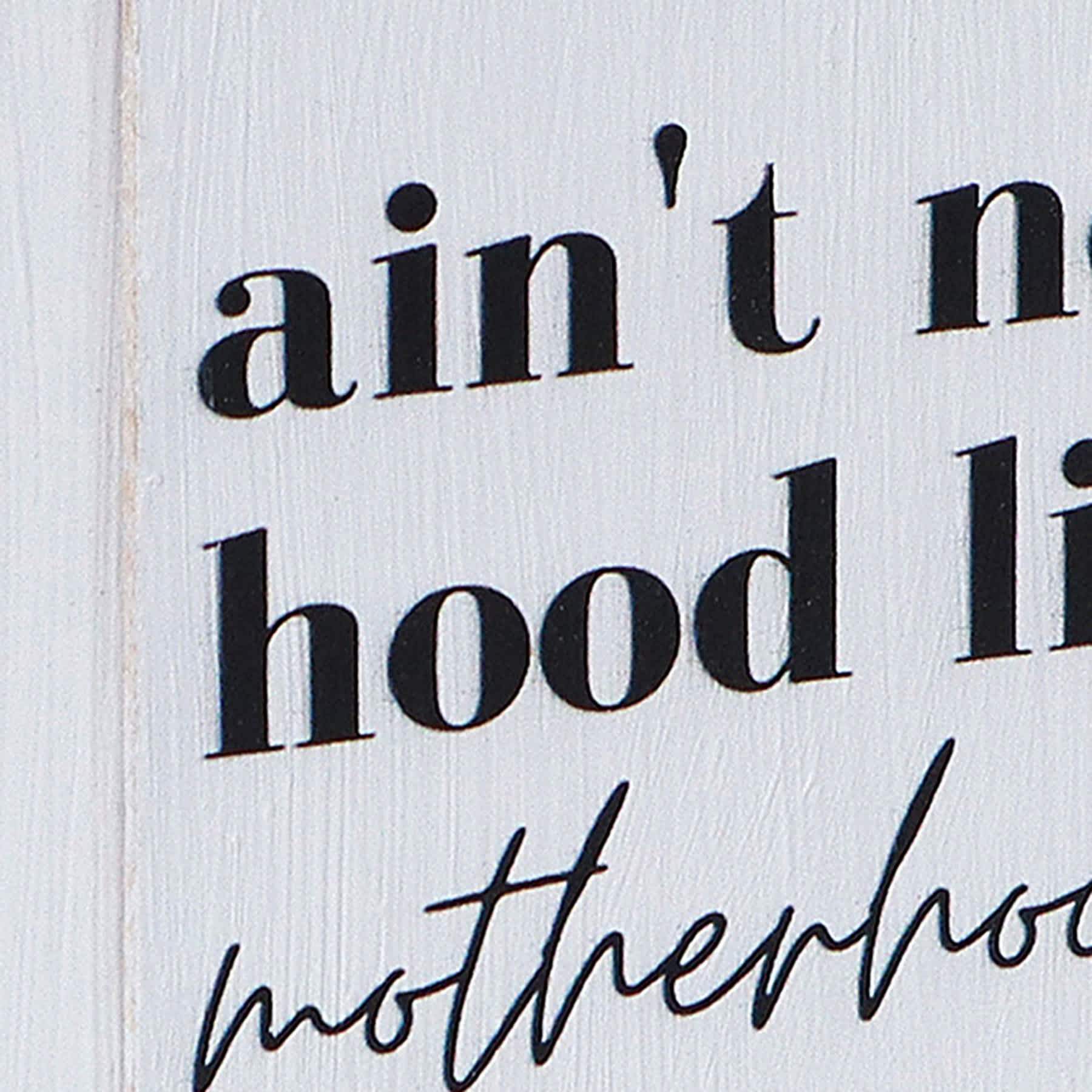Motherhood White Wood Sign, 5"