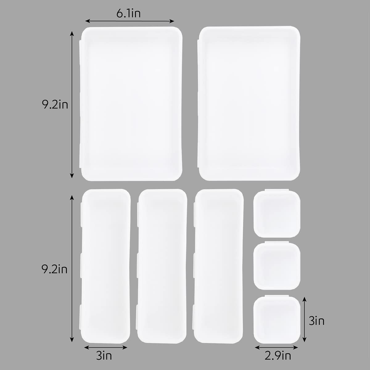 8-Piece White Interlocking Storage Bin Set
