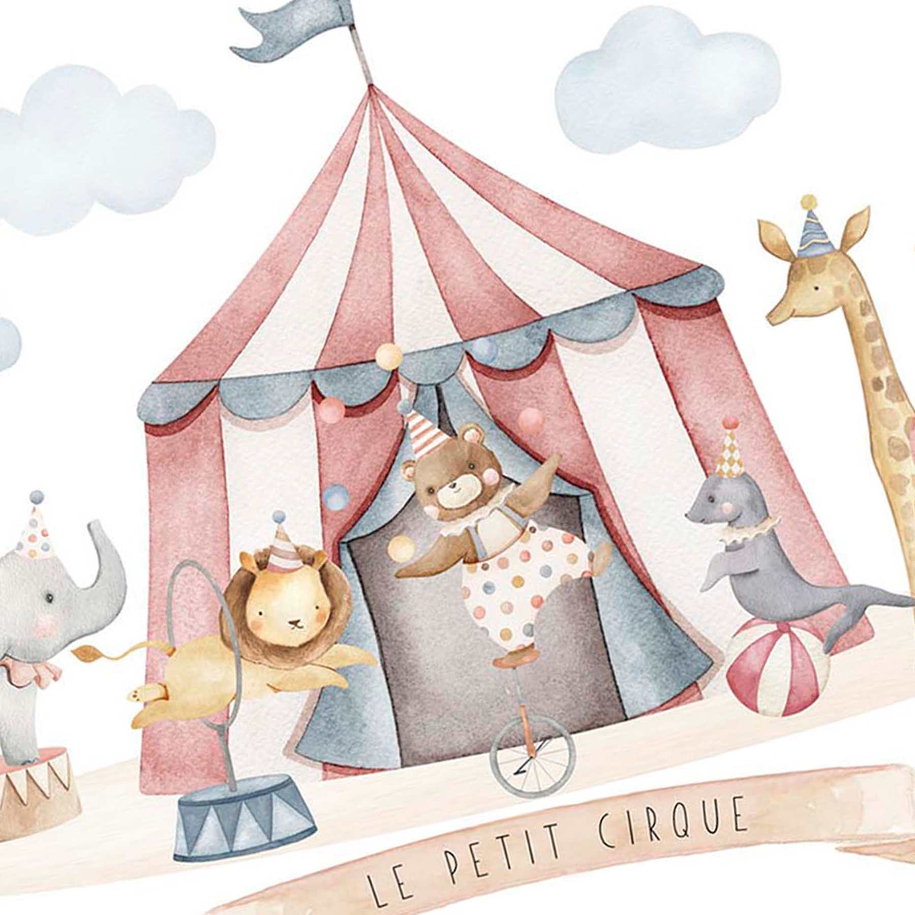 Framed Circus Characters Canvas Wall Art, 29x23