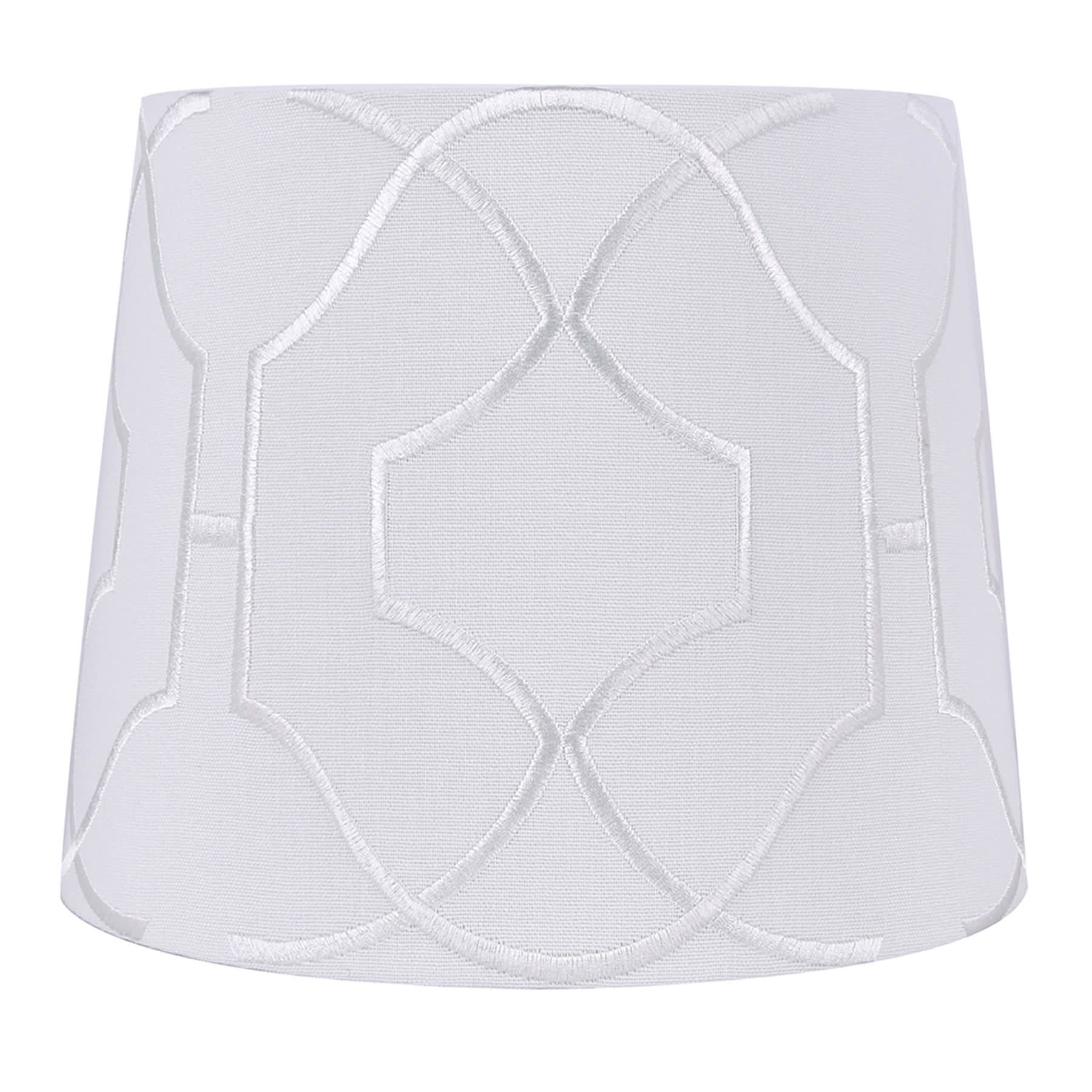 Providence White Tonal Embroidered Small Lamp Shade, 9x11x9