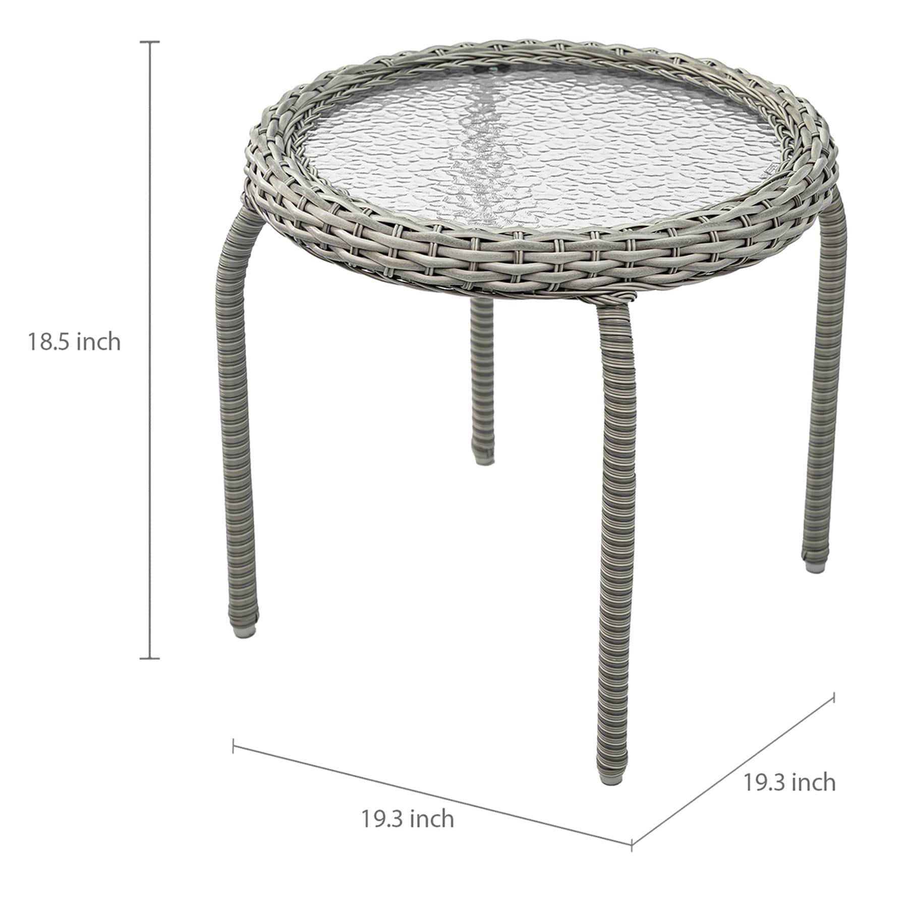 Providence Fairview Wicker Patio Side Table, Dove