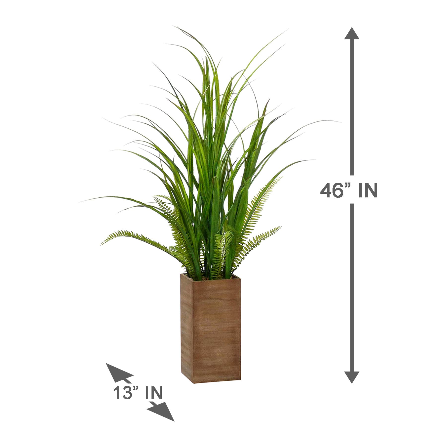 Green Grass Bundle with Wooden Planter, 46"