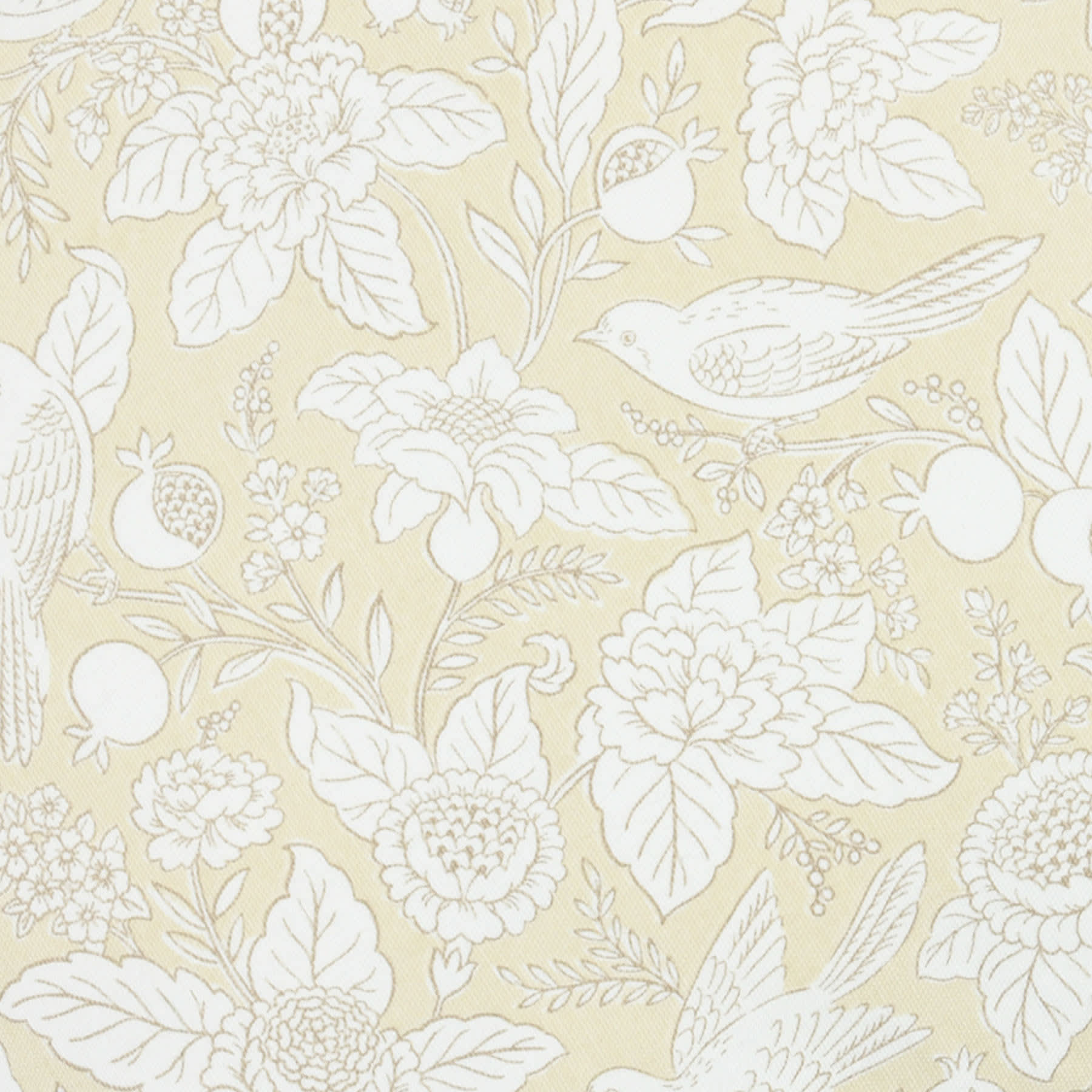 Providence Cream Songbird Floral Print Throw Pillow, 18"