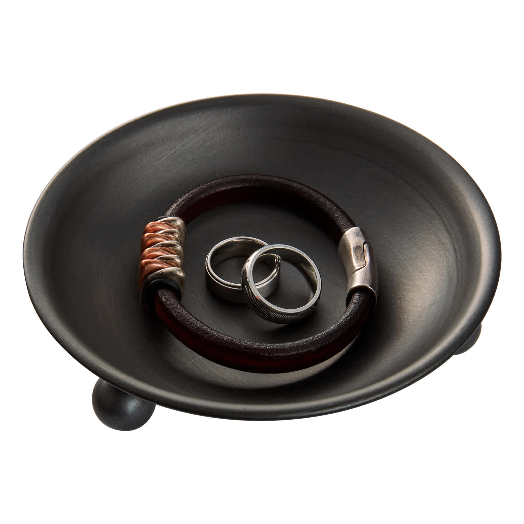 Tracey Boyd Black Metal Trinket Tray, 5"