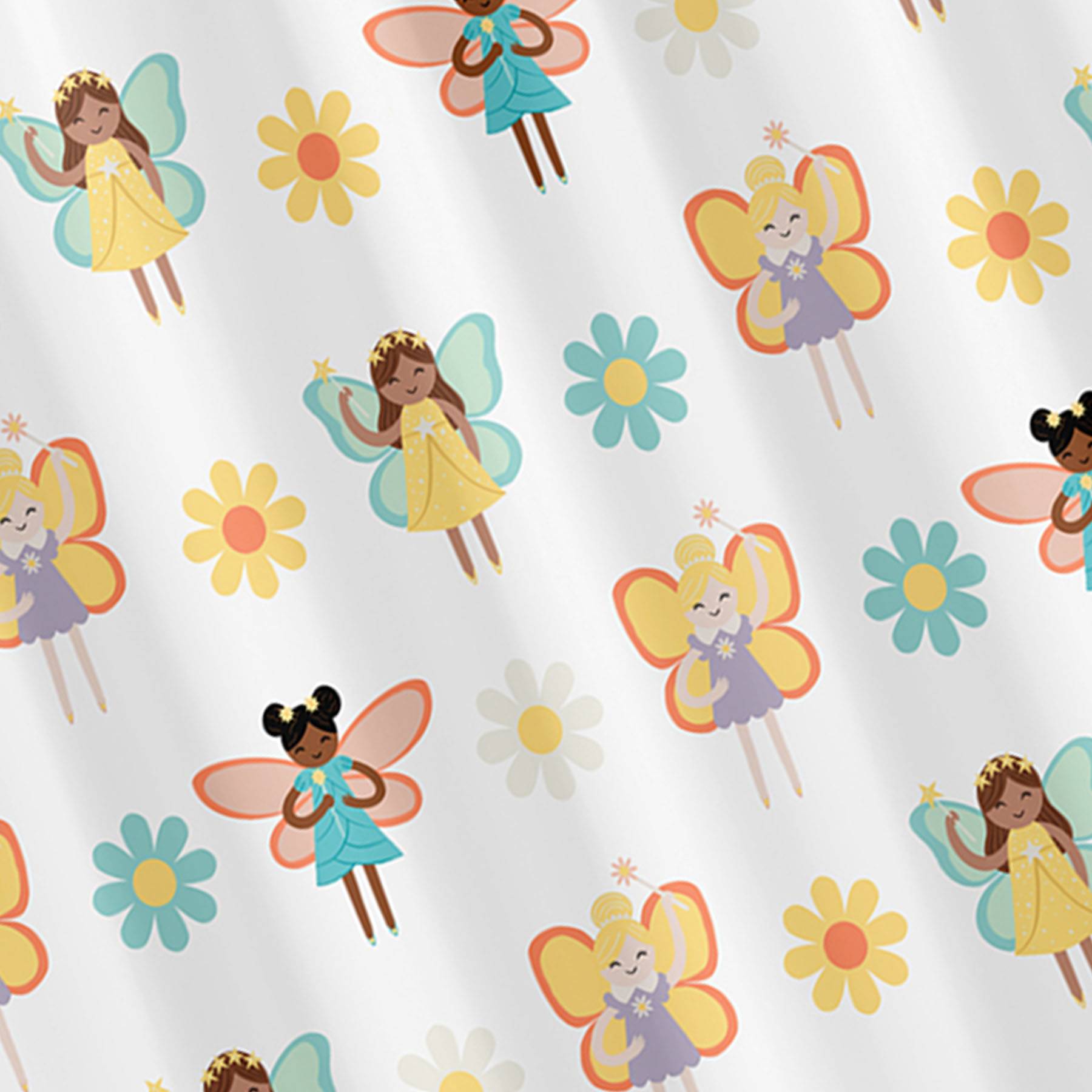 Tiny Dreamers Fairy Garden Printed Shower Curtain, 72"