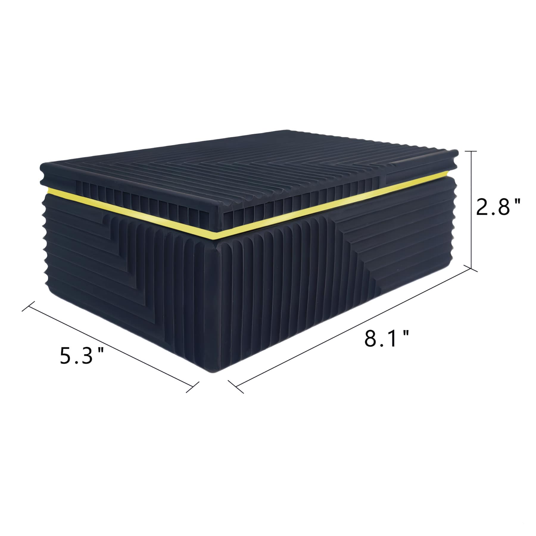 Black Geo Cement Box, 8x5.3