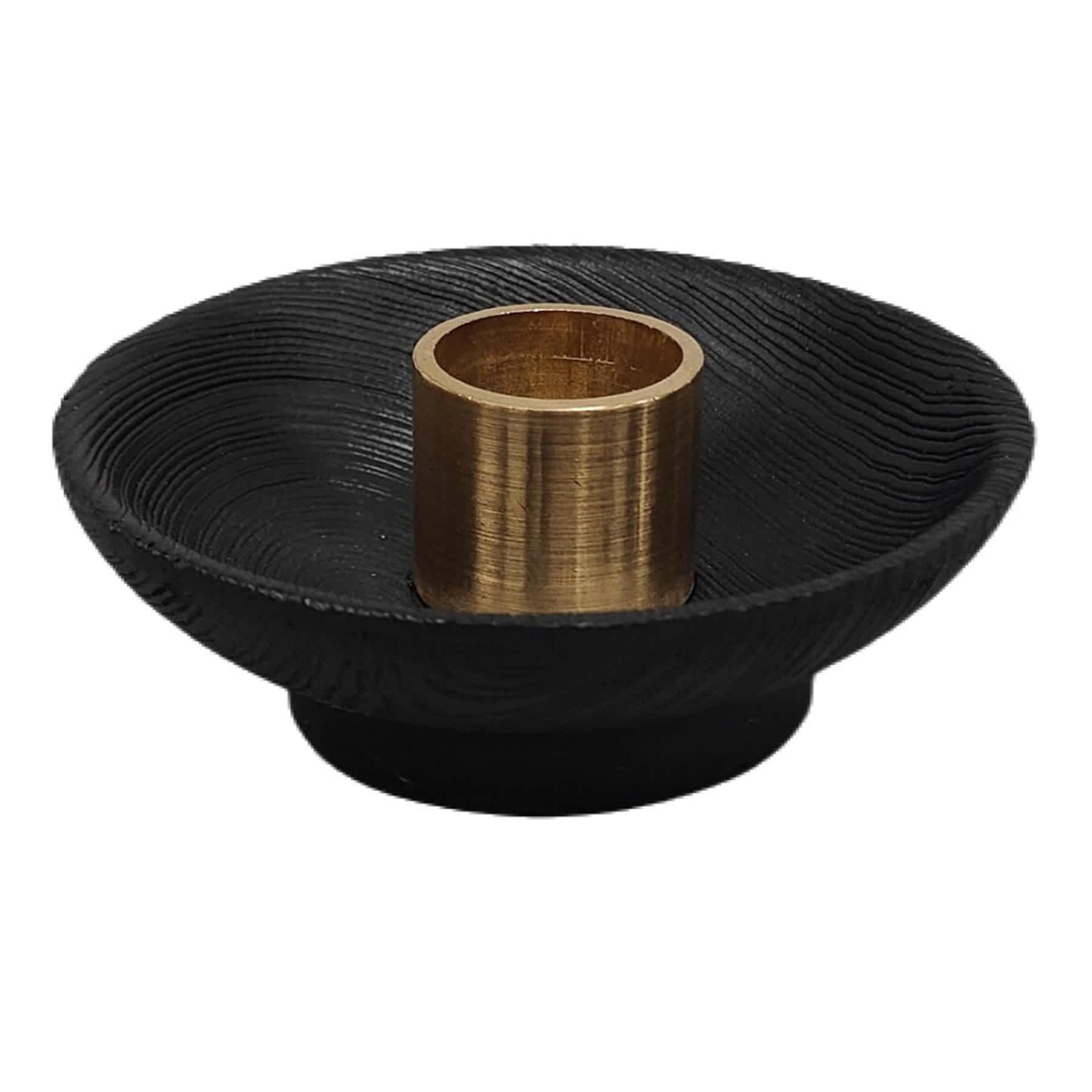 Crosby St. Black Taper Candle Holder, 3.4"