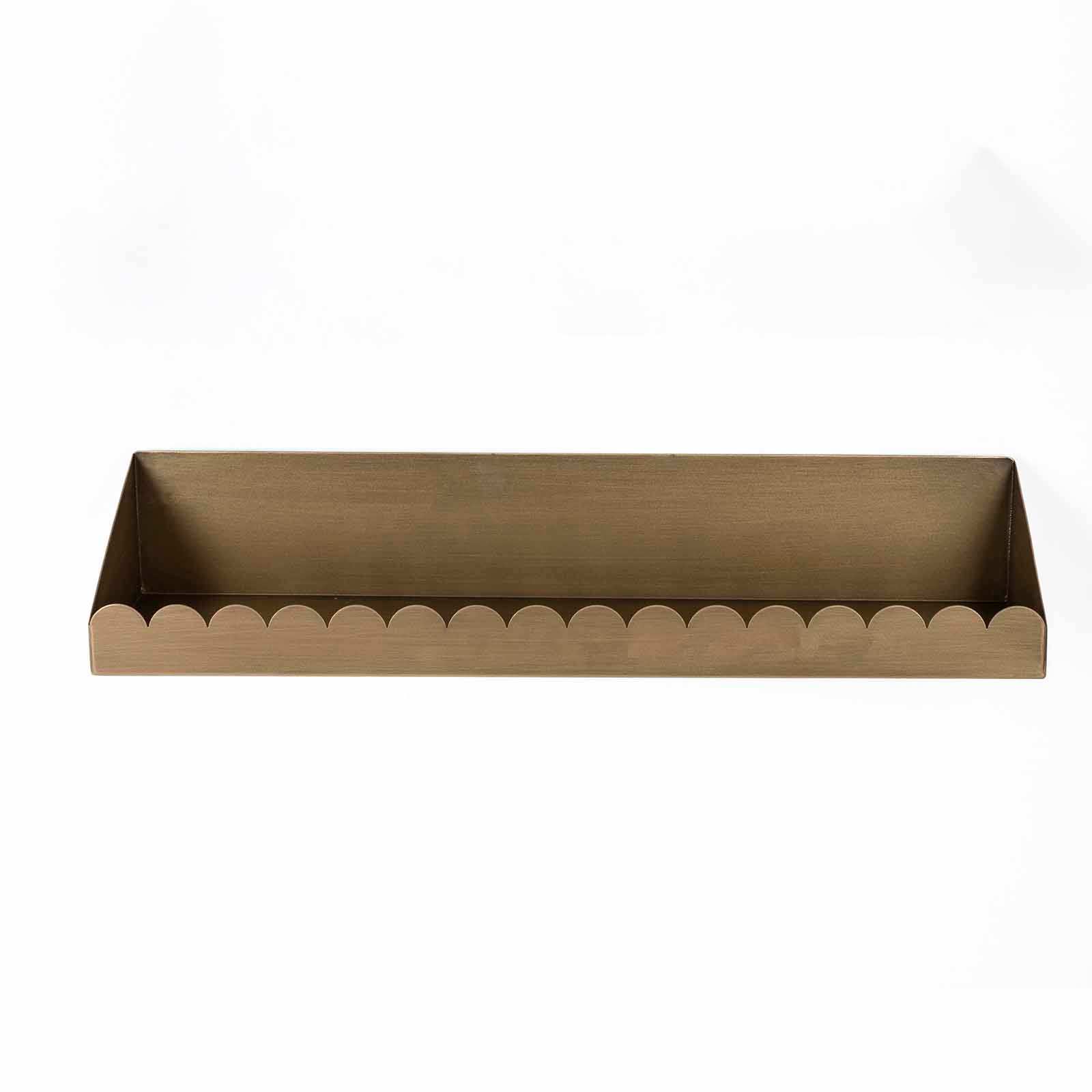 Honeybloom Scalloped 27 Gold Metal Wall Shelf