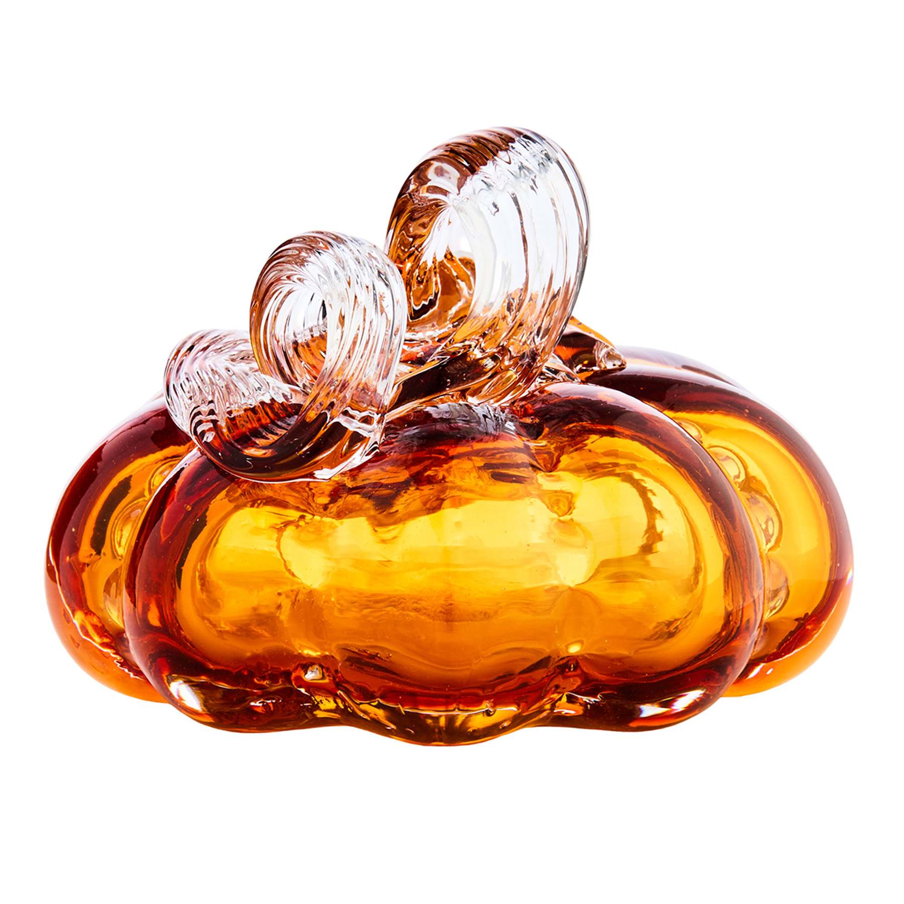 Amber Glass Pumpkin, 4"