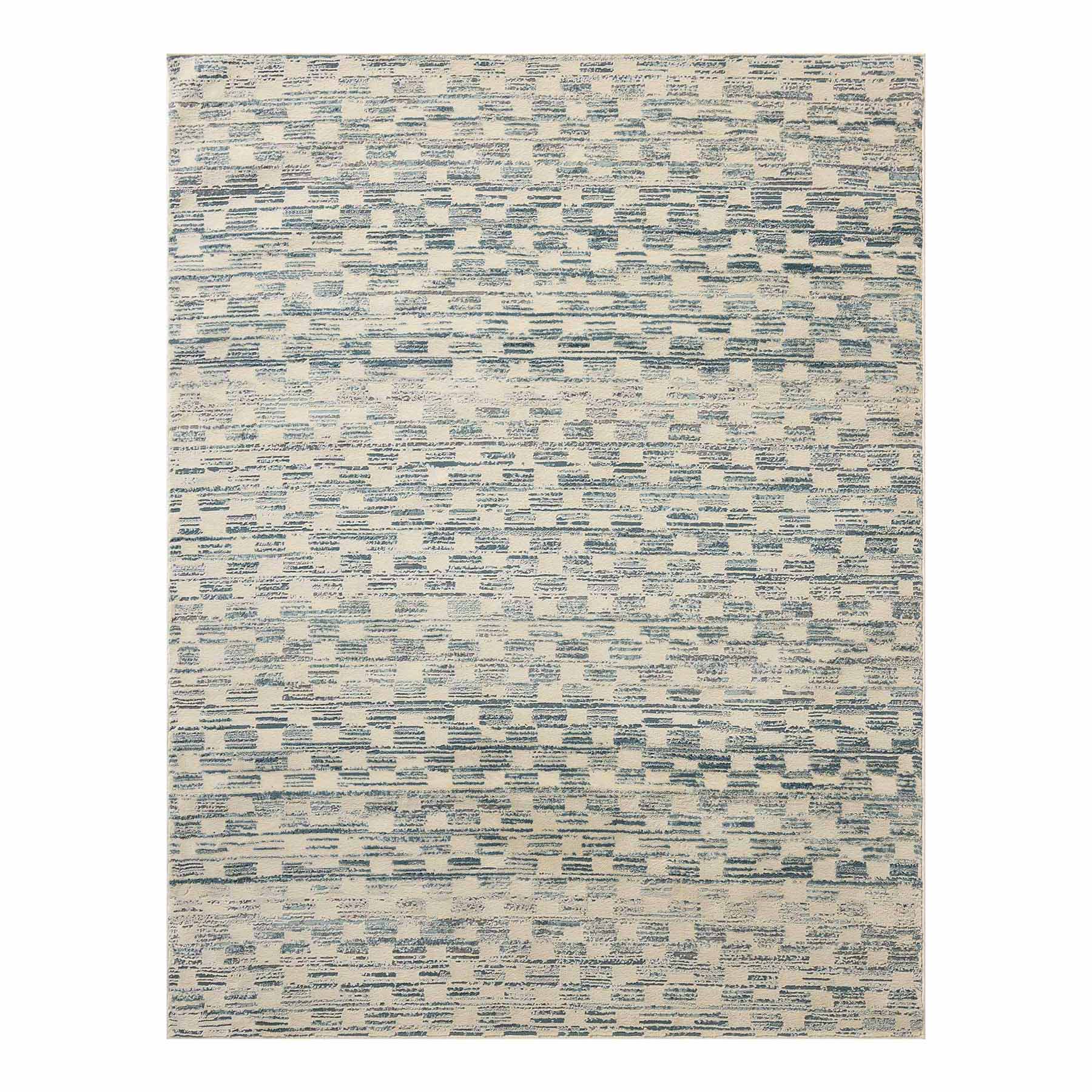 Loloi Amana Neutral Checkerboard Area Rug, 5.3x7